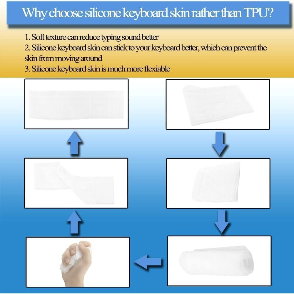 Funda de Teclado de Silicona MasiBloom para Logitech K120/MK120