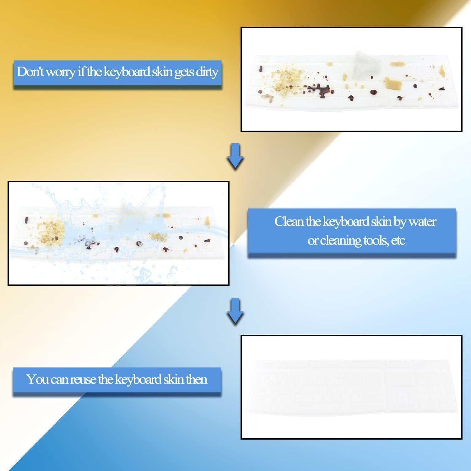 Funda de Teclado de Silicona MasiBloom para Logitech K120/MK120