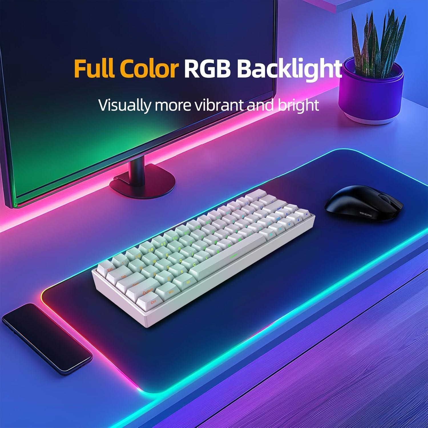 Teclado Mecánico IROK ND63PRO 60% RGB Intercambiable Blanco