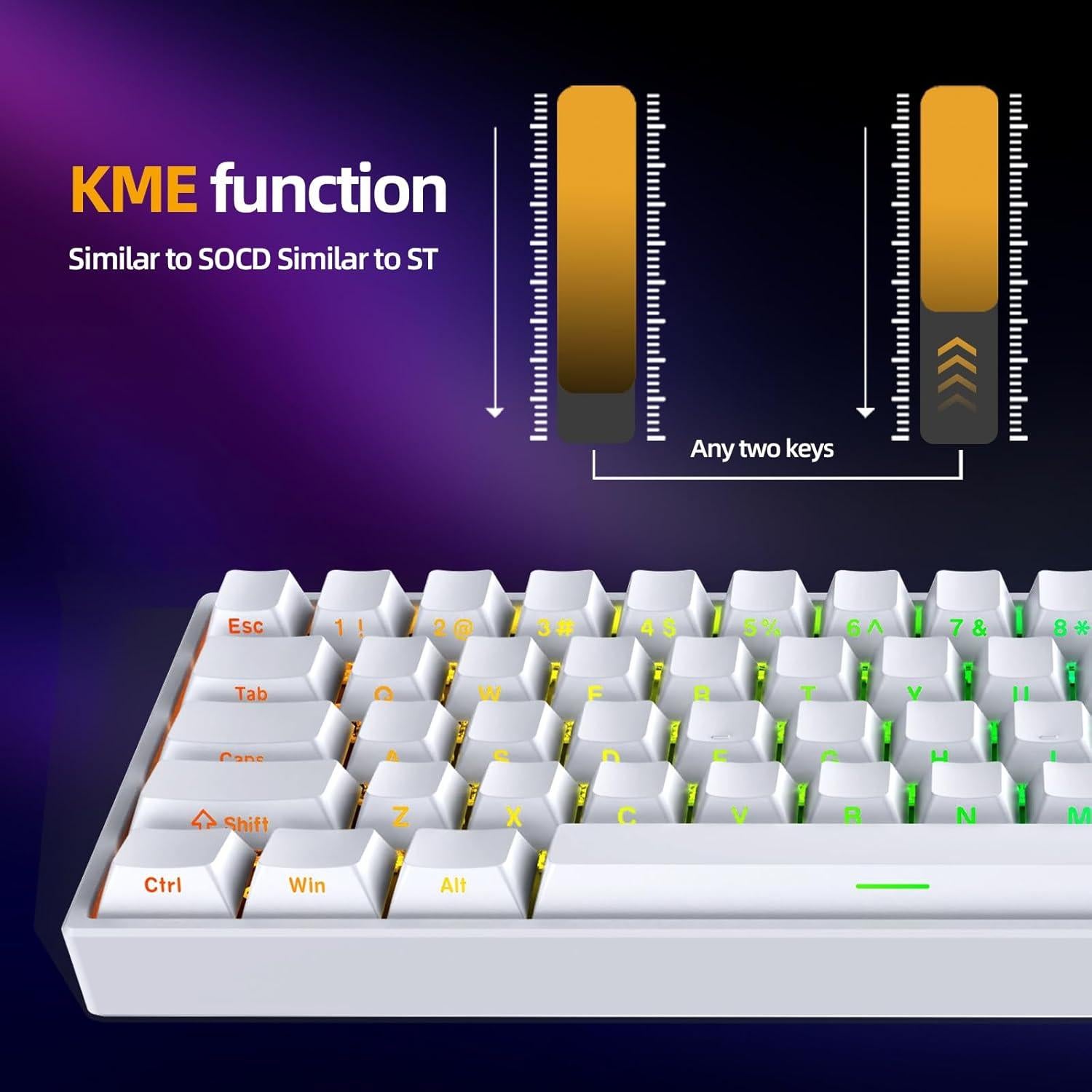 Teclado Mecánico IROK ND63PRO 60% RGB Intercambiable Blanco