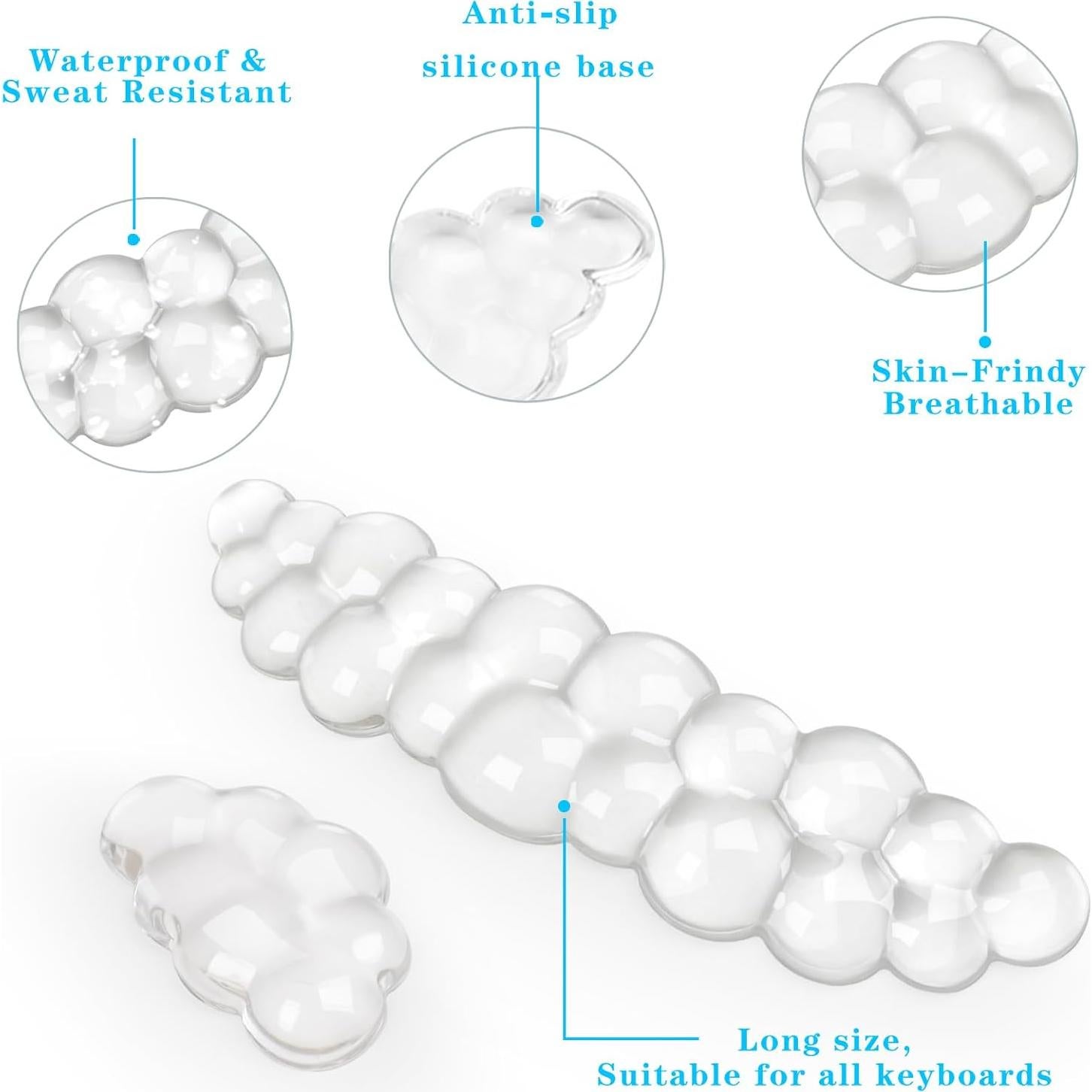 Soporte de teclado acrílico KEPUTAIER con reposamuñecas de gel 3 en 1