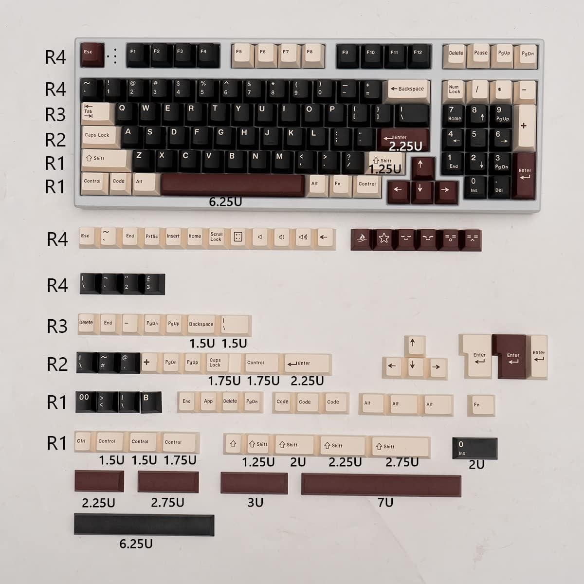 Juego de Teclas Mintcaps Roma Negro 173 Teclas Cherry MX