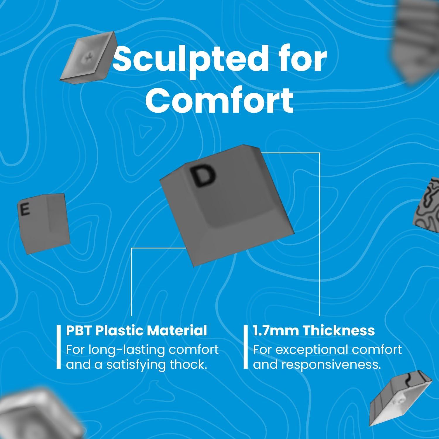 Juego de Teclas Mecánicas Deskr Topo Canyon PBT 164 Teclas Gris