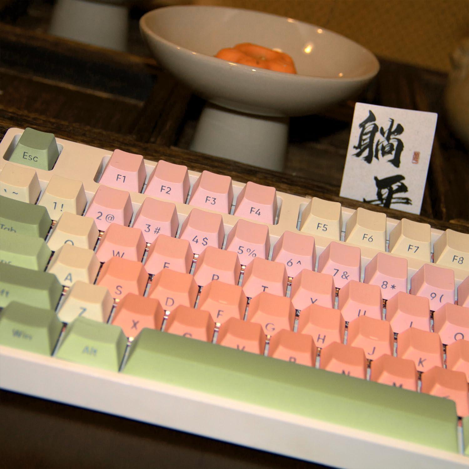 Juego de Teclas PBT 130 Claves TIMSEKER Rojo Verde Cherry