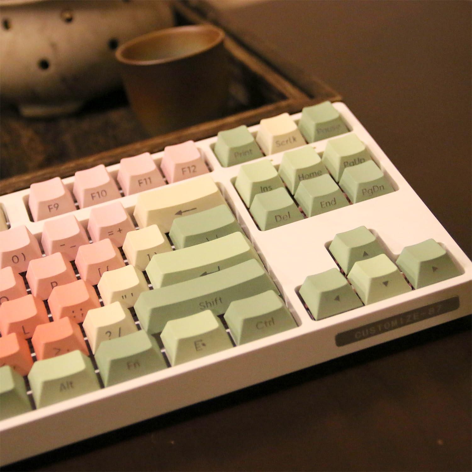 Juego de Teclas PBT 130 Claves TIMSEKER Rojo Verde Cherry