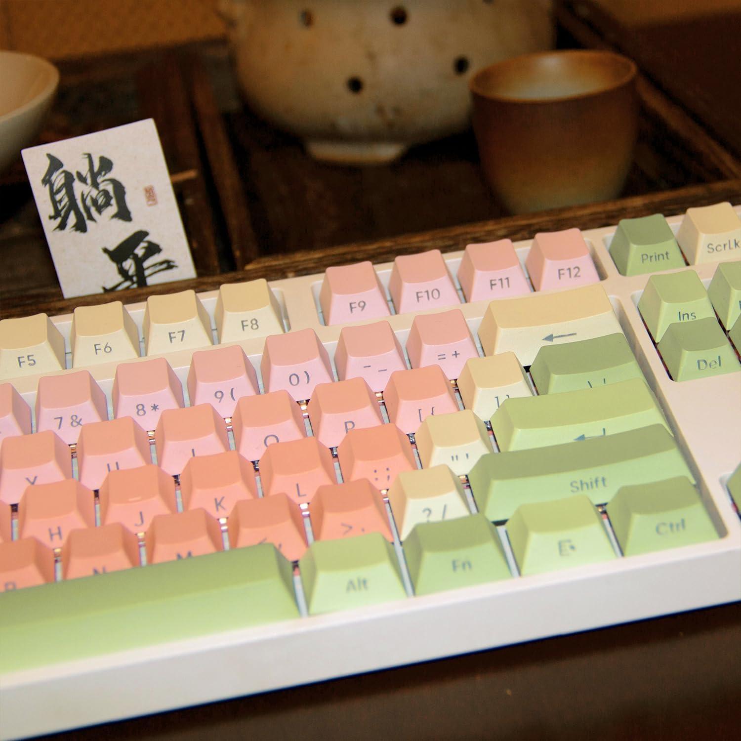 Juego de Teclas PBT 130 Claves TIMSEKER Rojo Verde Cherry