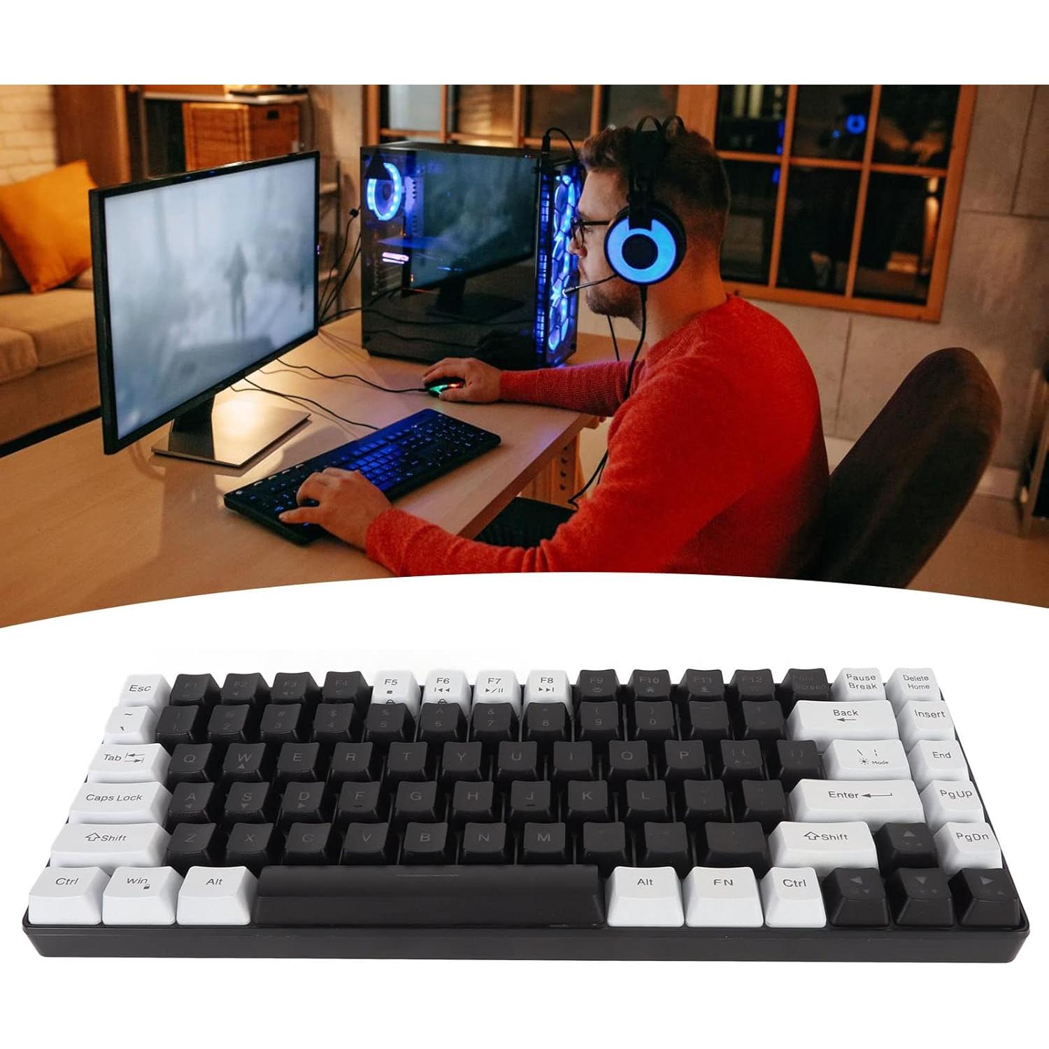 Teclado Gaming Zunate 80% Mecánico RGB 84 Teclas Compacto Negro