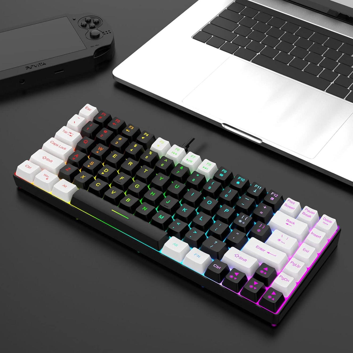 Teclado Gaming Zunate 80% Mecánico RGB 84 Teclas Compacto Negro