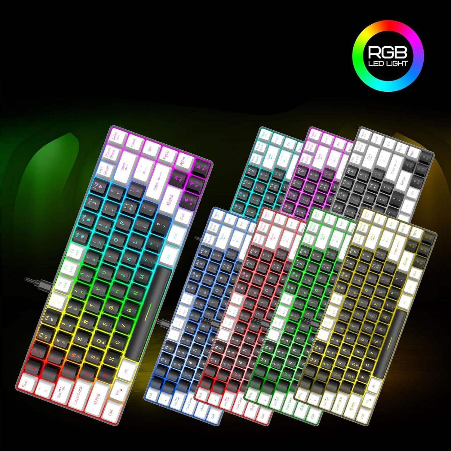 Teclado Gaming Zunate 80% Mecánico RGB 84 Teclas Compacto Negro