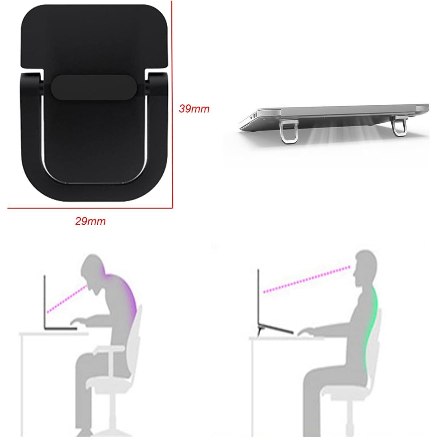 Soportes Mini para Laptop LiPang - 2 Piezas, Aluminio, Negro