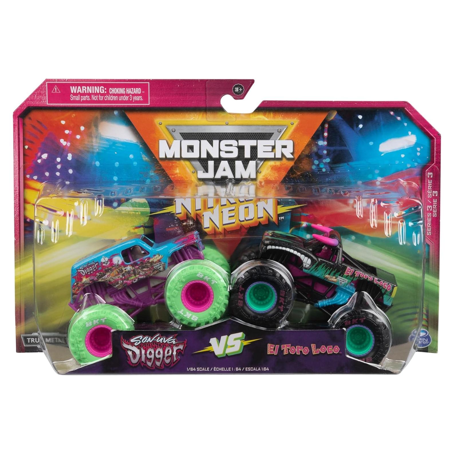 Monster Jam Camiones Monstruo Nitro Neon 1:64 Spin Master