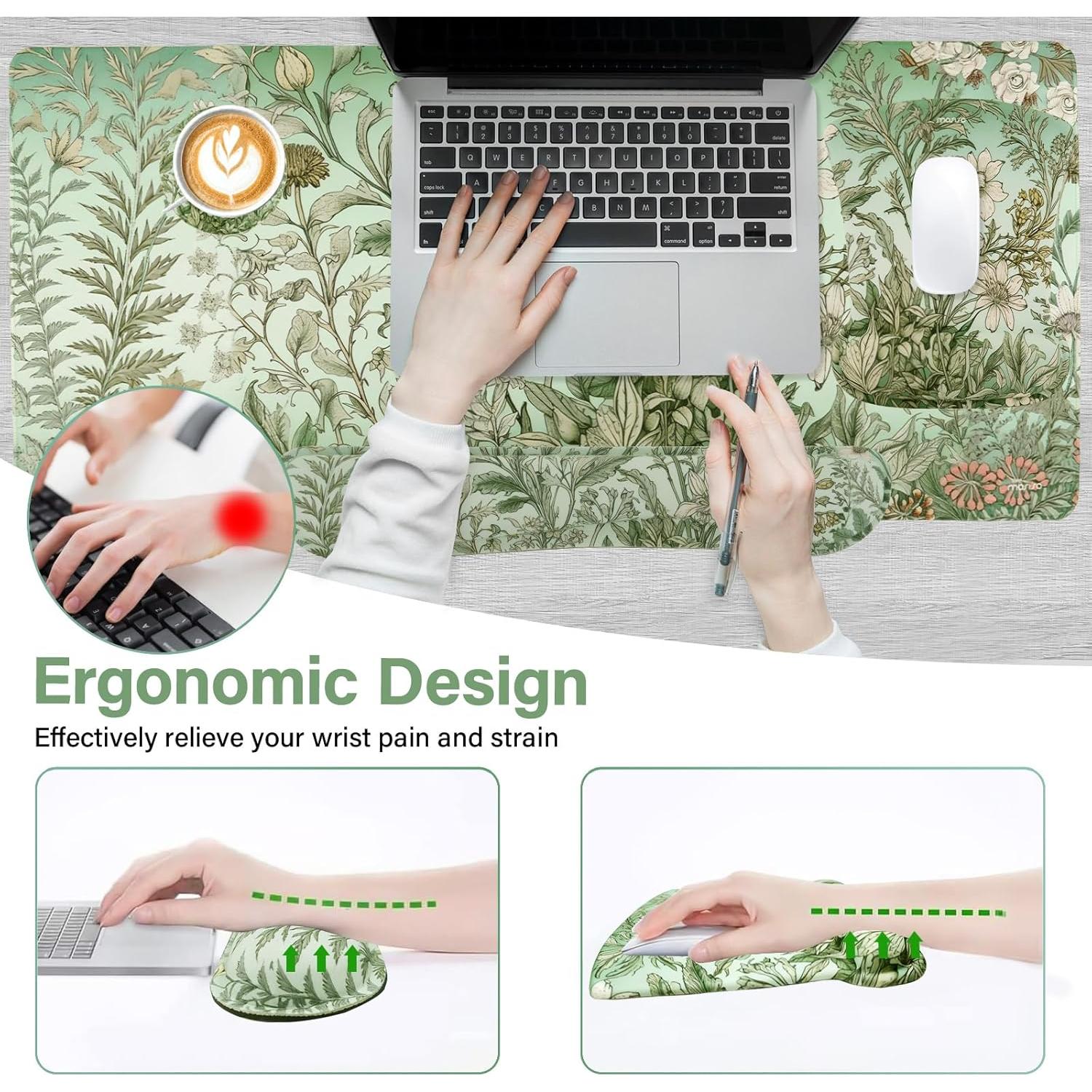 Alfombrilla de Teclado y Ratón MOSISO Ergonómica 90x40cm