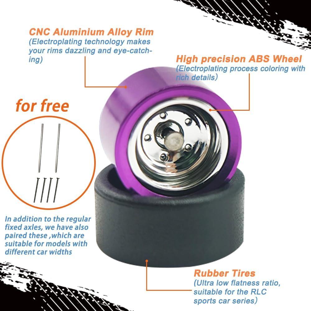 Ruedas 1/64 BNDS para Modelos de Coches Diecast - Neumáticos de Goma