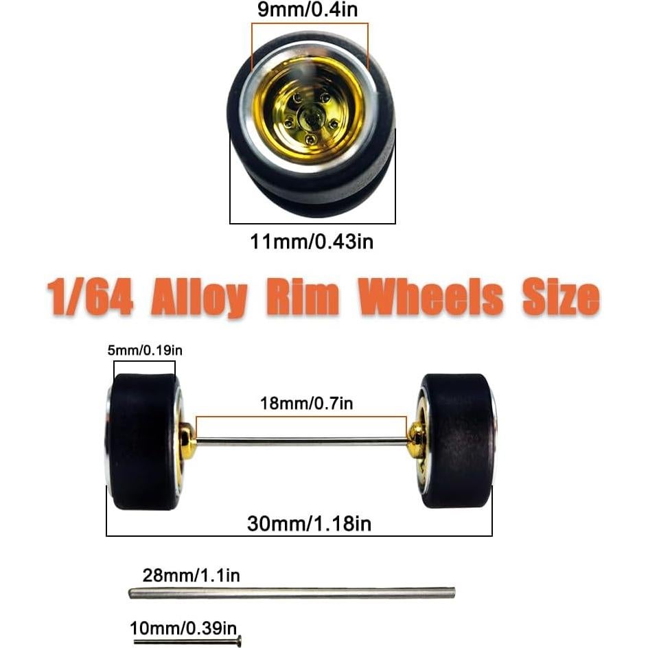 Ruedas 1/64 BNDS para Modelos de Coches Diecast - Neumáticos de Goma