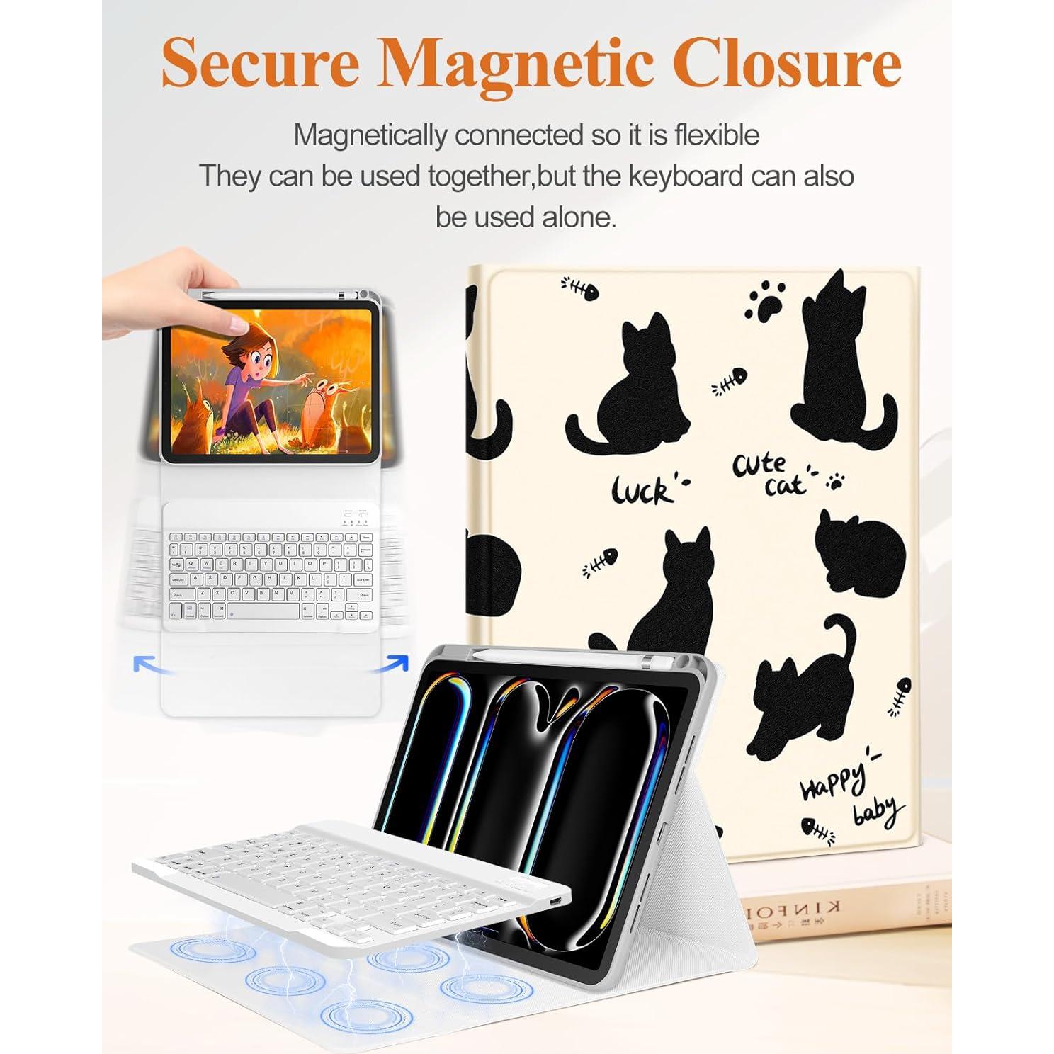 Funda para iPad Pro 11" M4 Wazzasoft con Teclado y Soporte para Lápiz