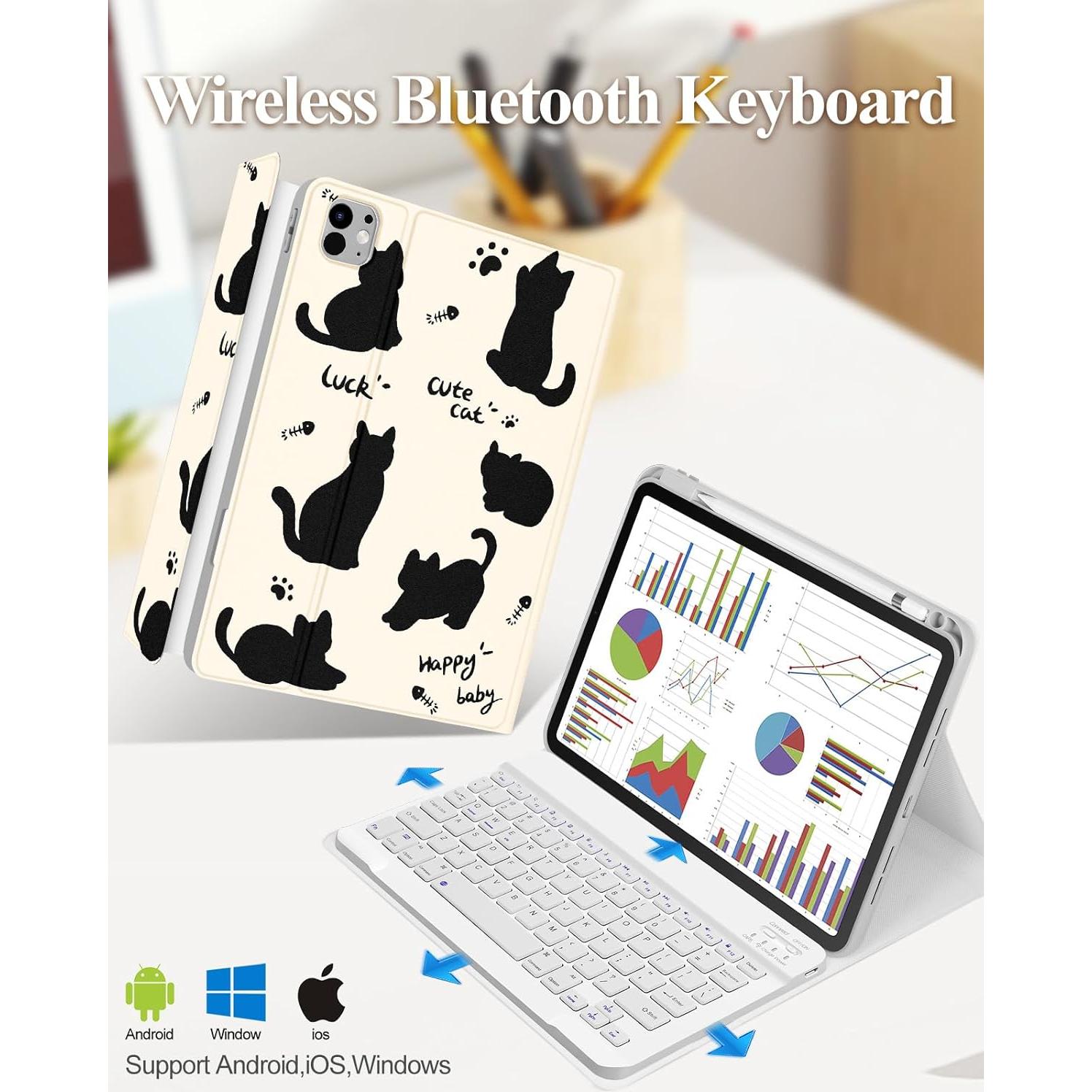 Funda para iPad Pro 11" M4 Wazzasoft con Teclado y Soporte para Lápiz