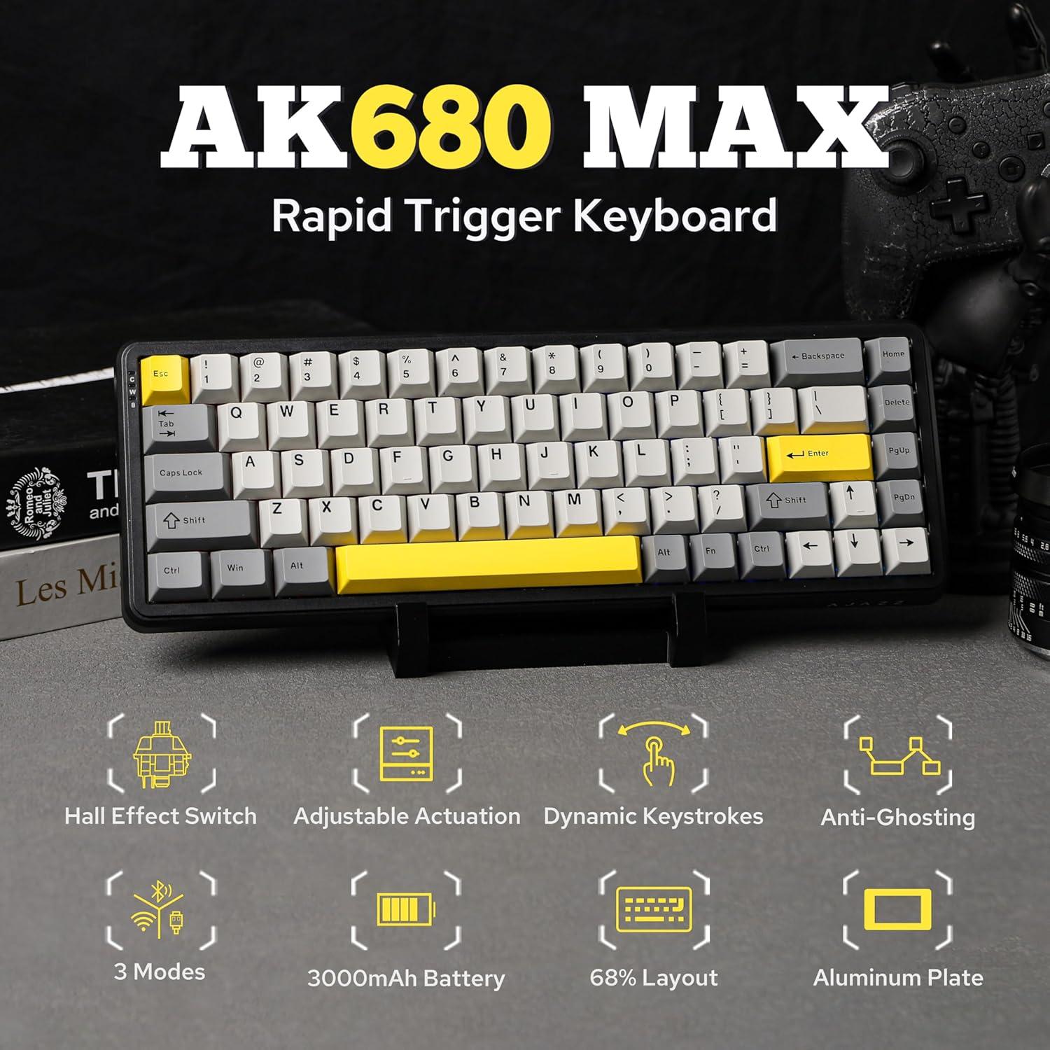 Teclado Inalámbrico AJAZZ AK680 MAX RGB 8K, Negro