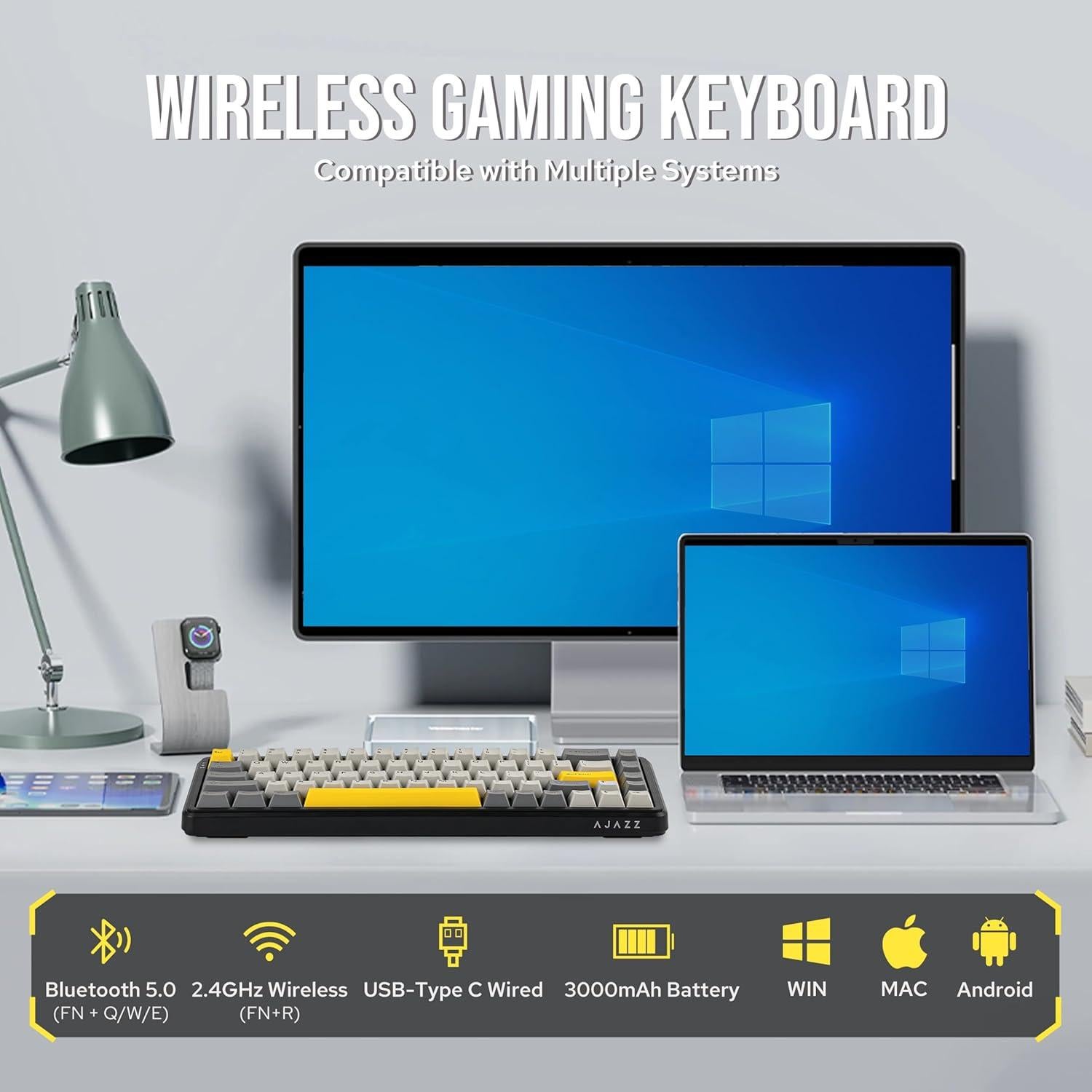 Teclado Inalámbrico AJAZZ AK680 MAX RGB 8K, Negro