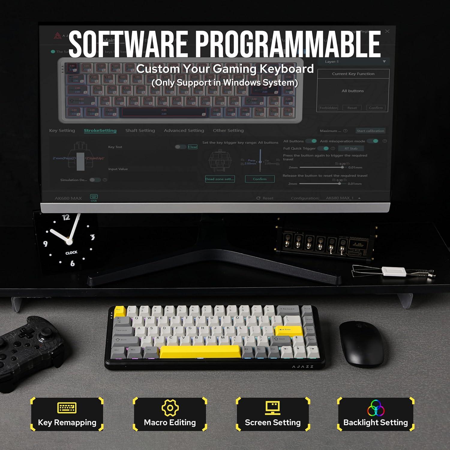 Teclado Inalámbrico AJAZZ AK680 MAX RGB 8K, Negro