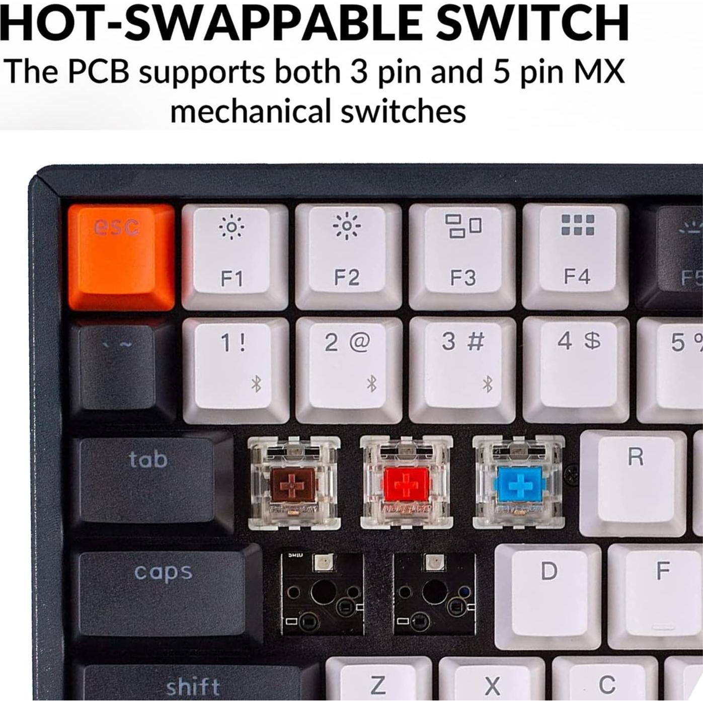 Teclado Mecánico Inalámbrico Keychron K2 RGB 75% 84 Teclas