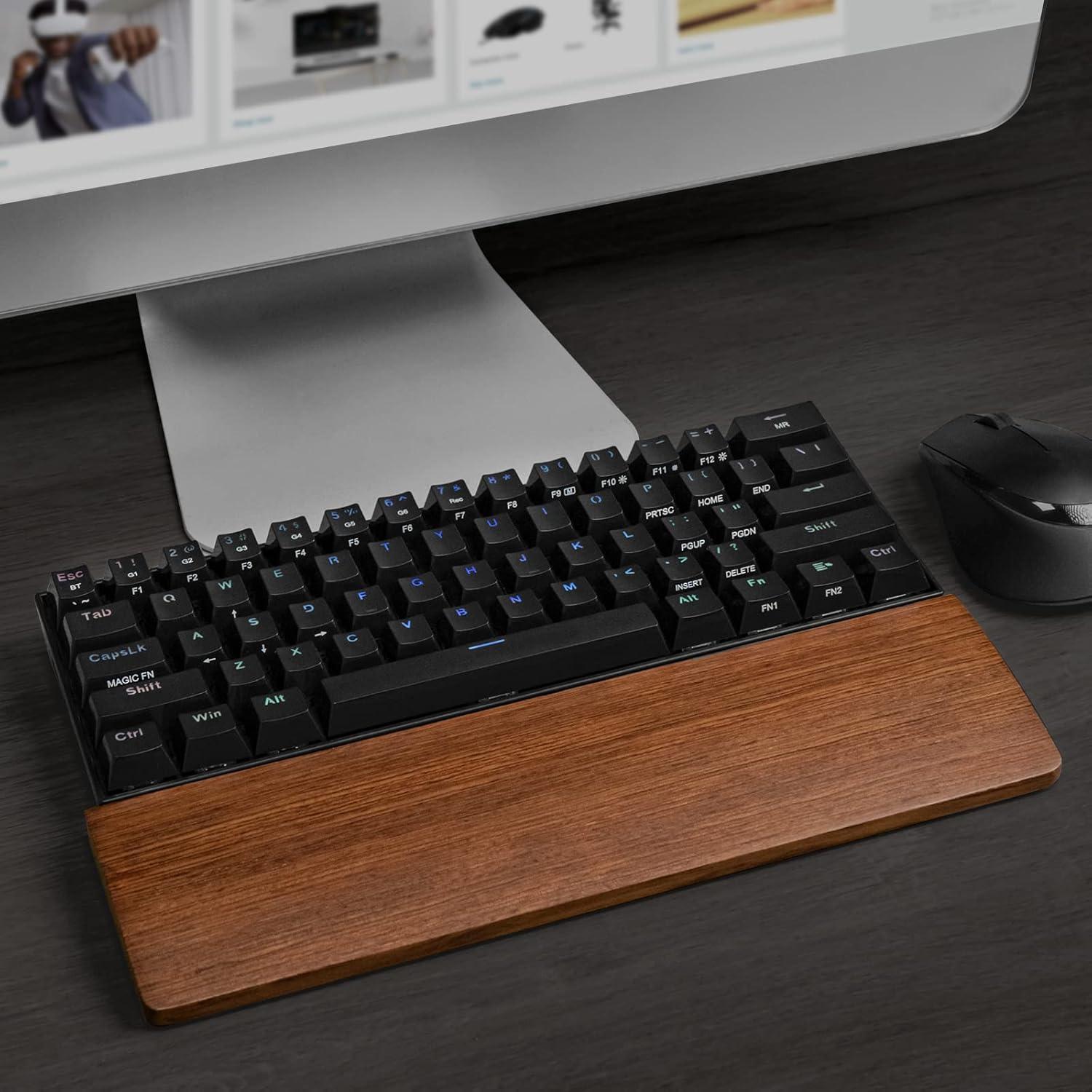 Reposa muñecas Linkidea de madera para teclado mecánico 60%
