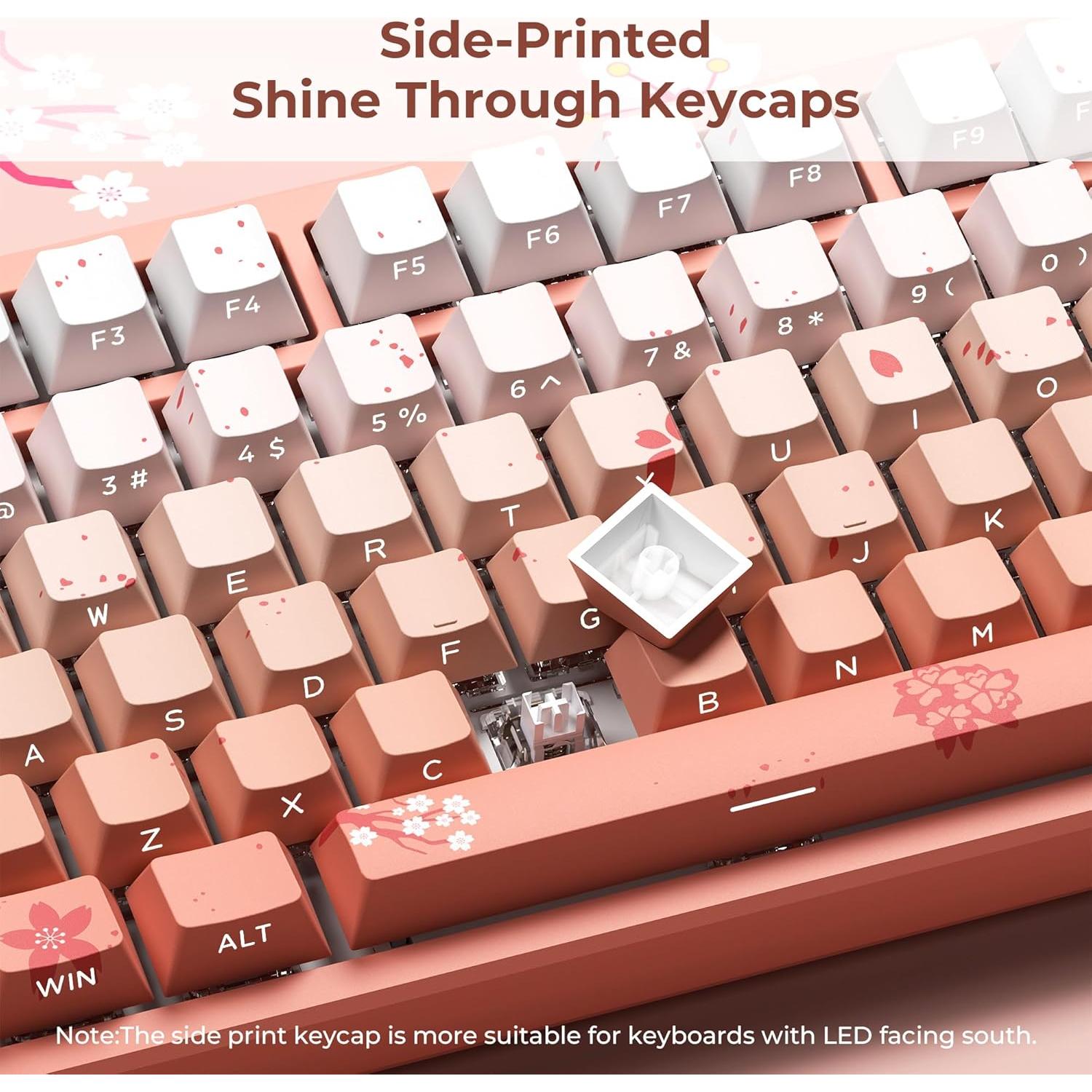 Teclado Mecánico GMKWTL Flores de Cerezo PBT 132 Teclas
