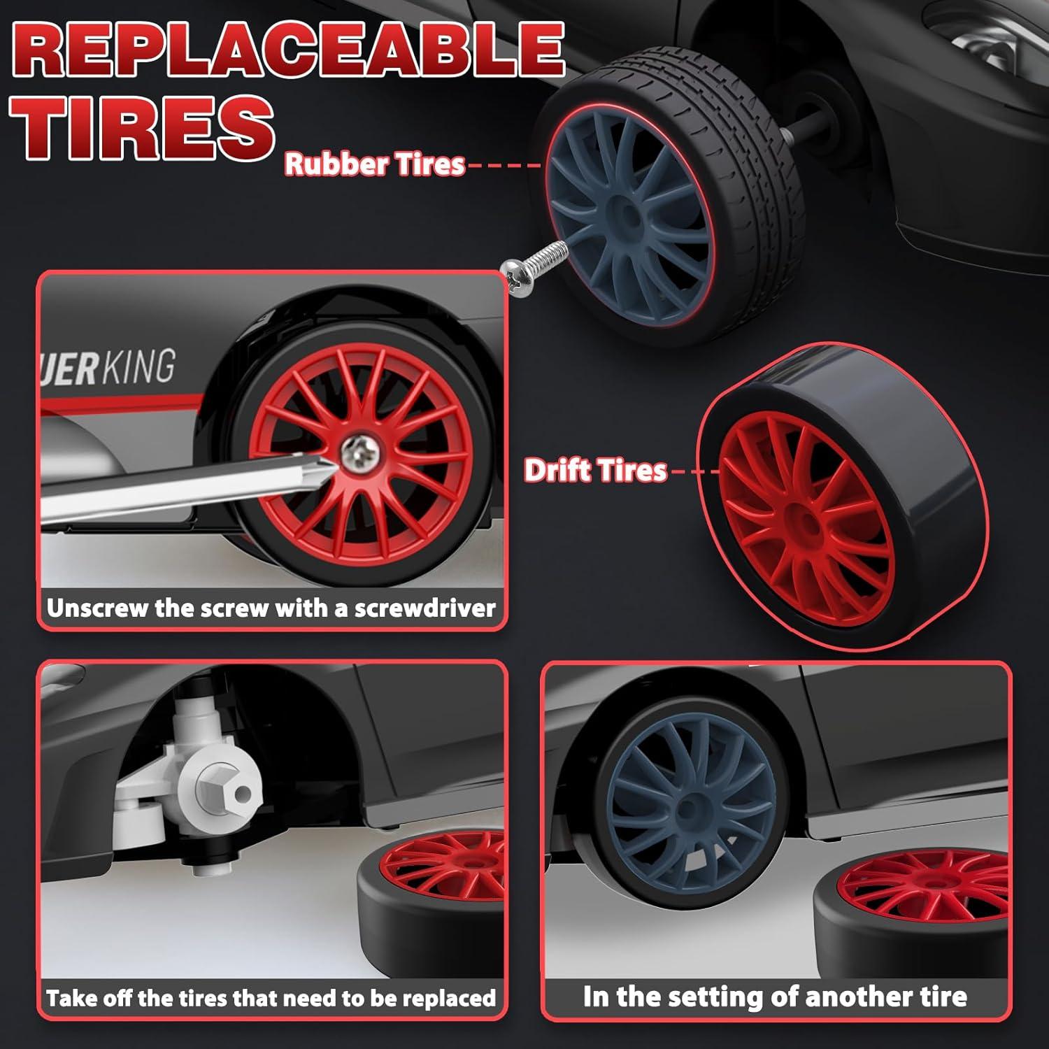 Coche RC de Deriva YUAN PLAN 1:24 4WD Recargable Negro