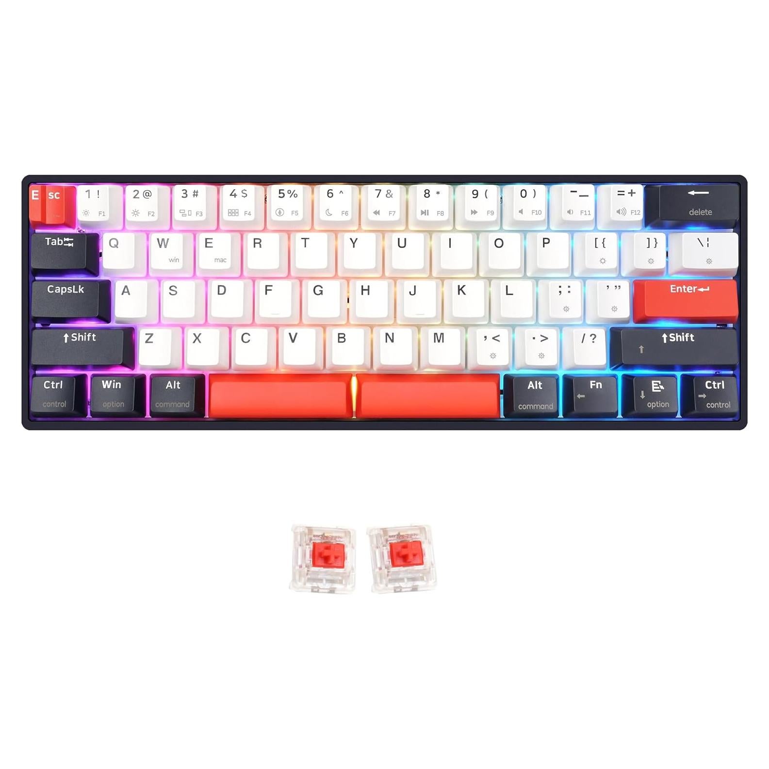 Teclado Mecánico Gaming Skyloong GK61 RGB KTT Marrón USB-C