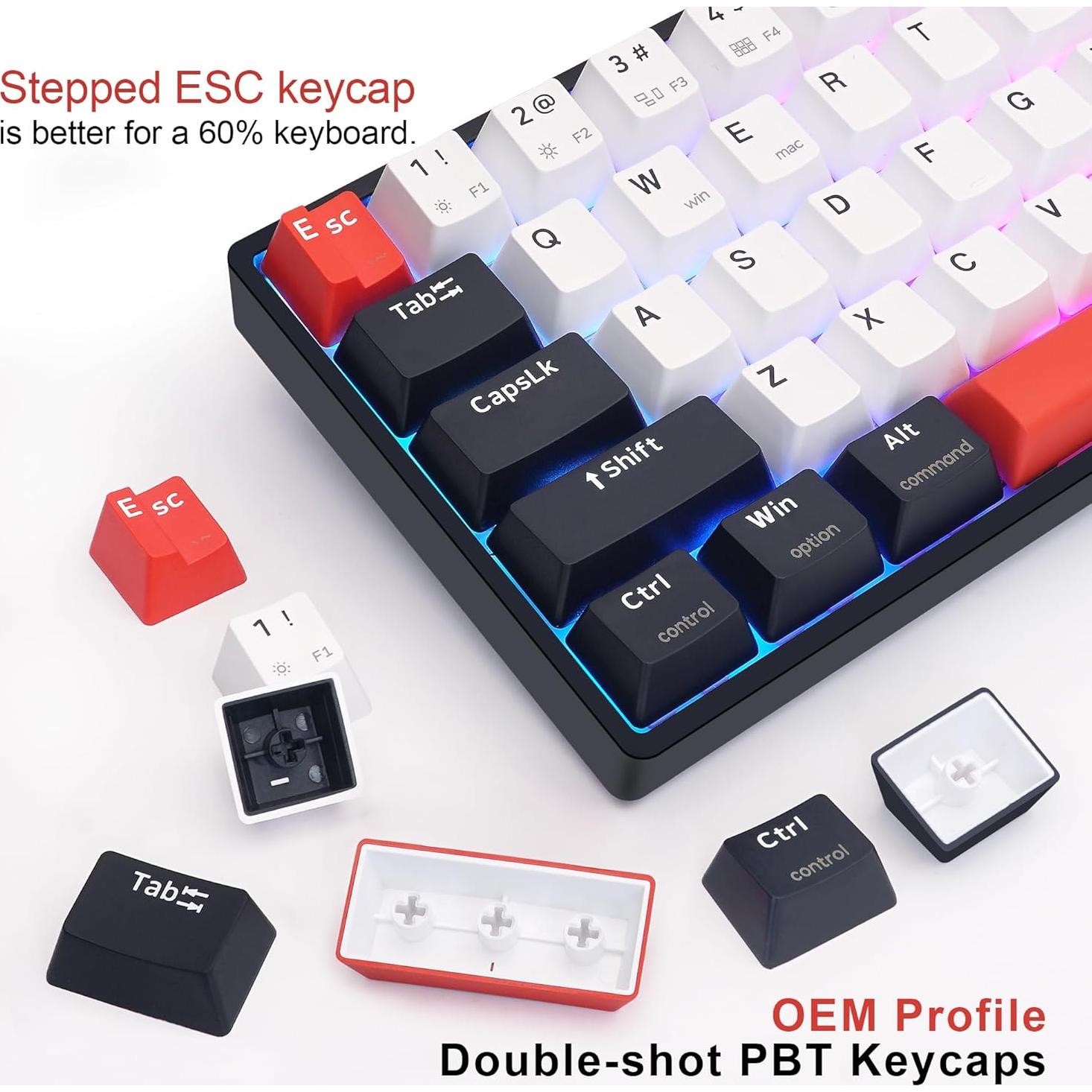 Teclado Mecánico Gaming Skyloong GK61 RGB KTT Marrón USB-C