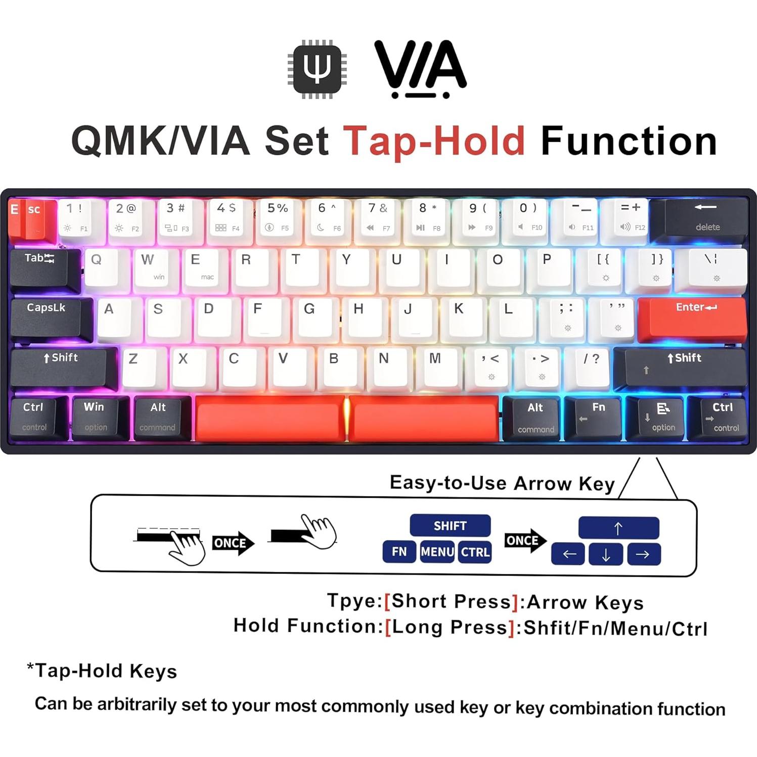 Teclado Mecánico Gaming Skyloong GK61 RGB KTT Marrón USB-C