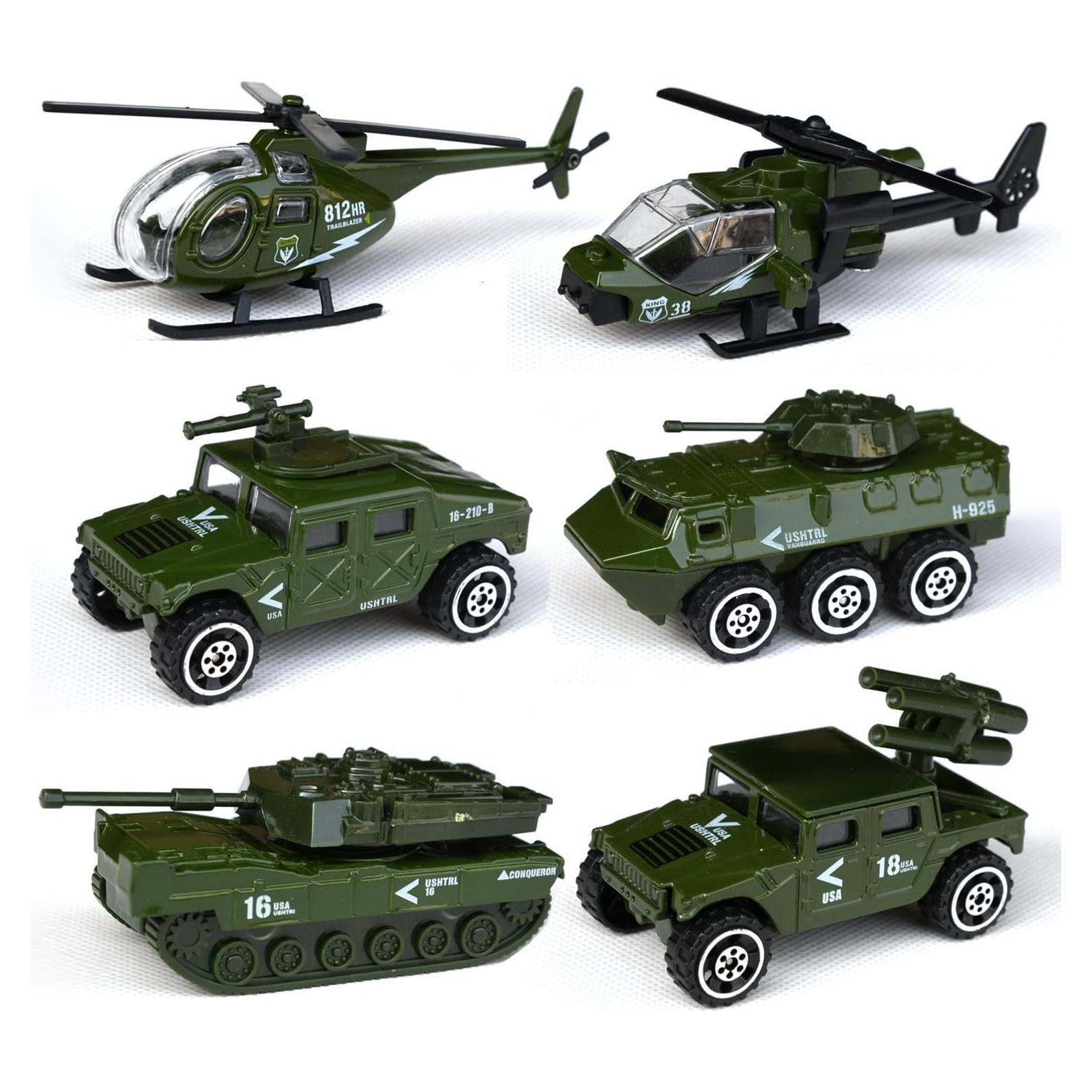 Set de Vehículos Militares 6 Piezas Tianmei 1:87 Diecast