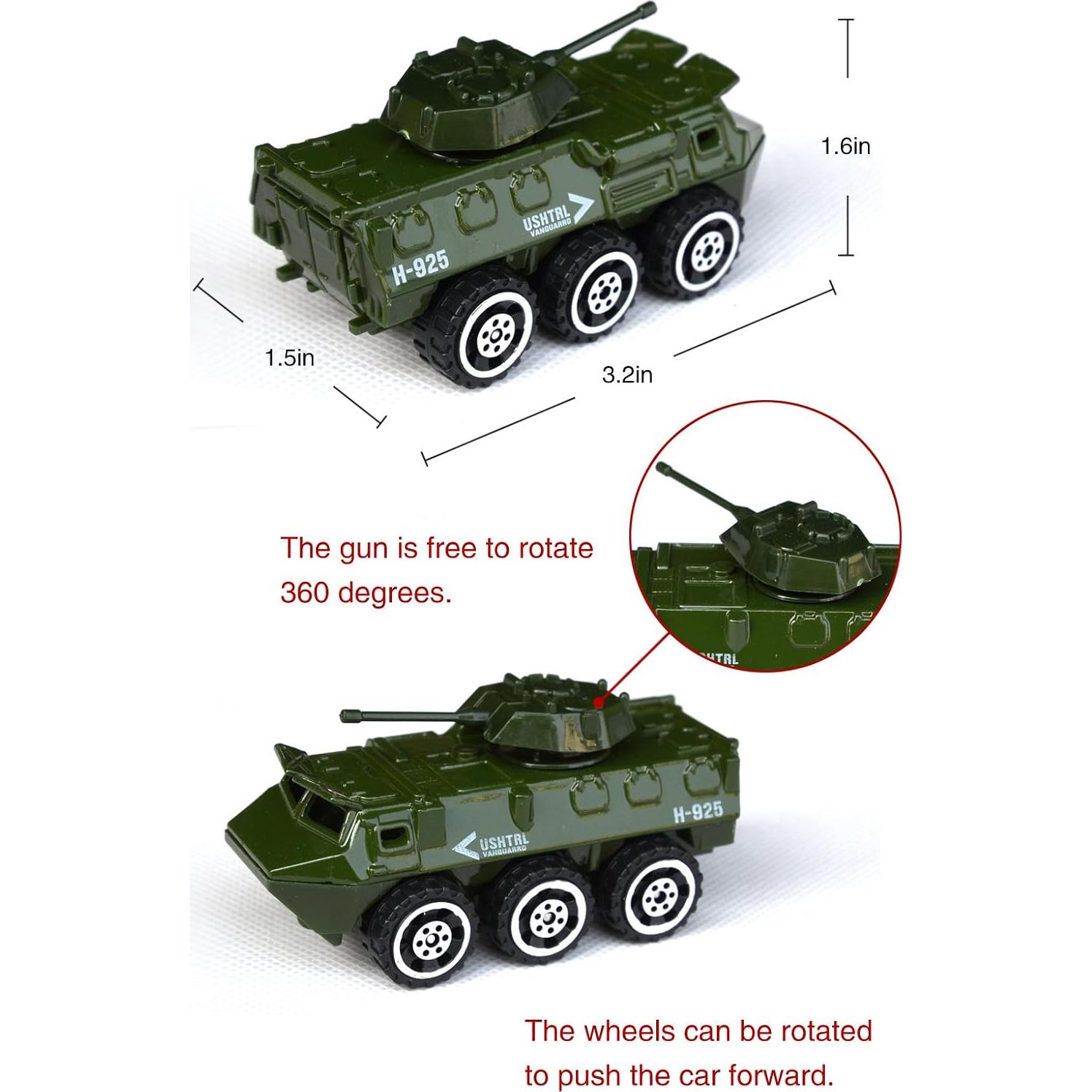 Set de Vehículos Militares 6 Piezas Tianmei 1:87 Diecast