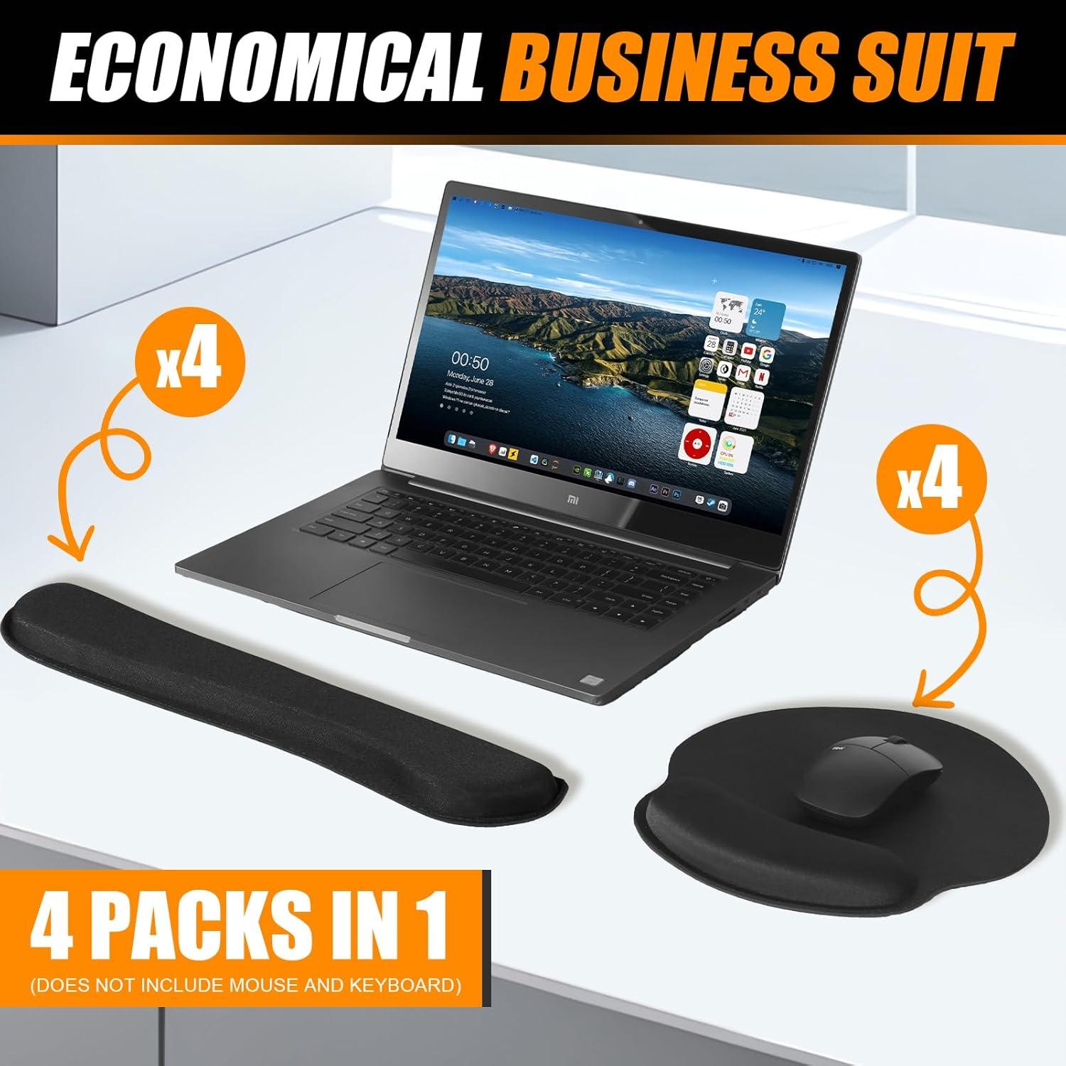 Juego de 8 Piezas Almohadillas Ergonómicas Bcbei Lin002 Negro