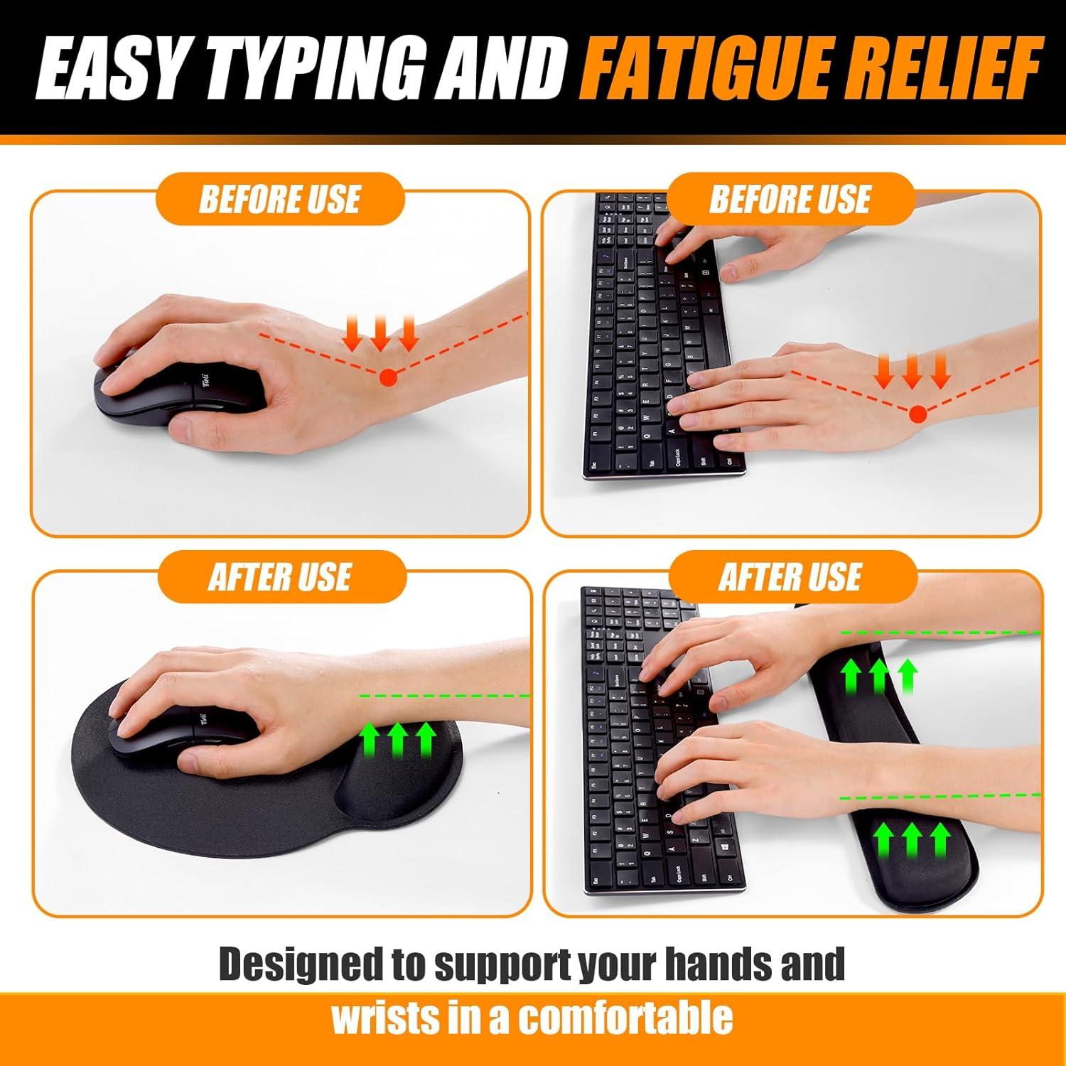 Juego de 8 Piezas Almohadillas Ergonómicas Bcbei Lin002 Negro