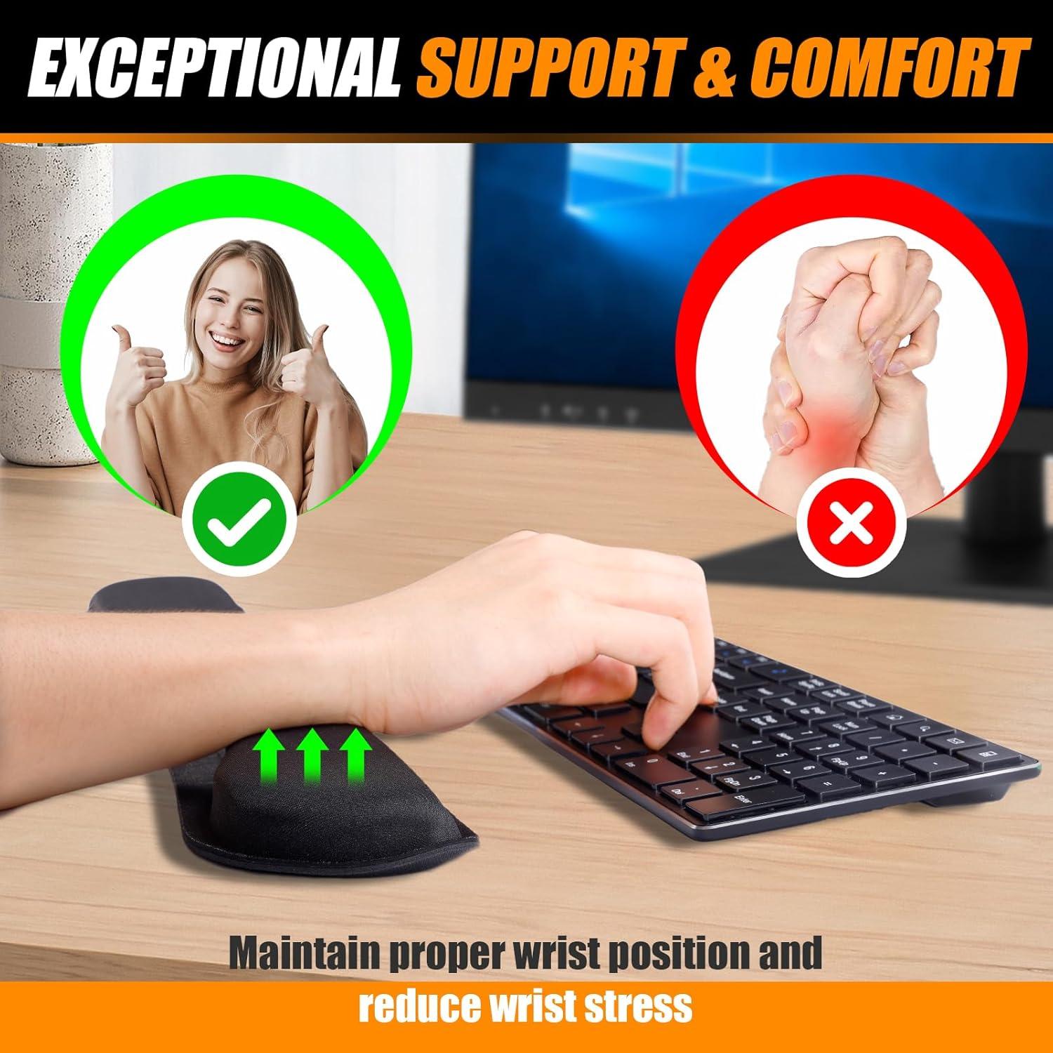 Juego de 8 Piezas Almohadillas Ergonómicas Bcbei Lin002 Negro