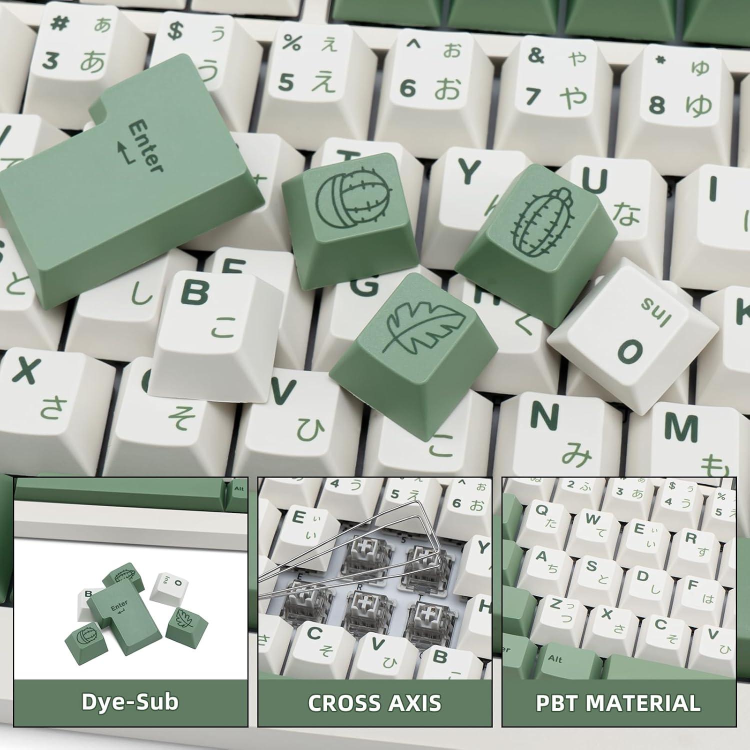 Teclas Mecánicas JOLINTAL 130 PBT Verde Botánico Cherry