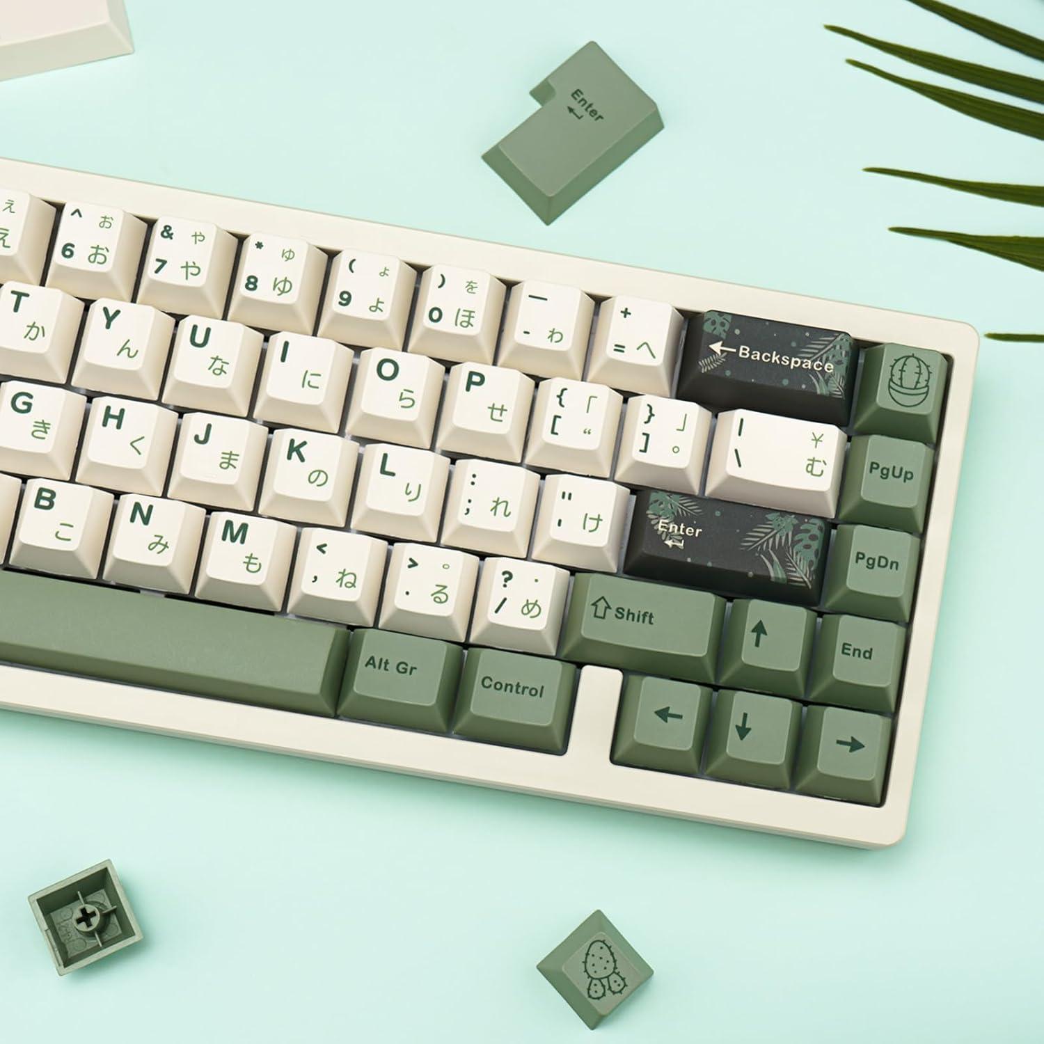 Teclas Mecánicas JOLINTAL 130 PBT Verde Botánico Cherry