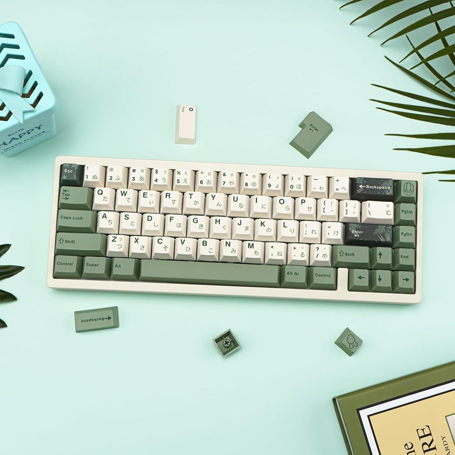 Teclas Mecánicas JOLINTAL 130 PBT Verde Botánico Cherry