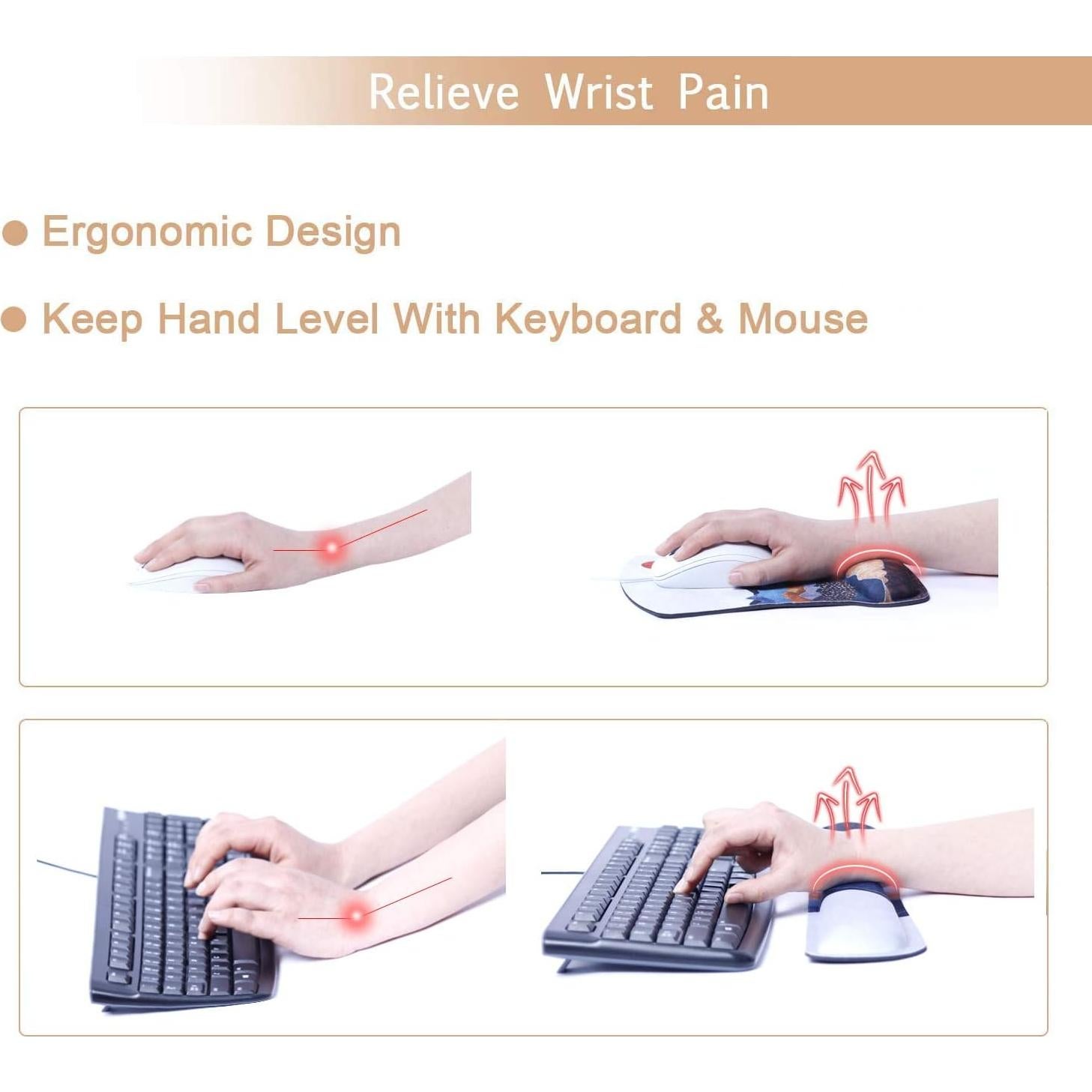 Set Almohadillas Ergonómicas L-SPOUTTO para Teclado y Ratón