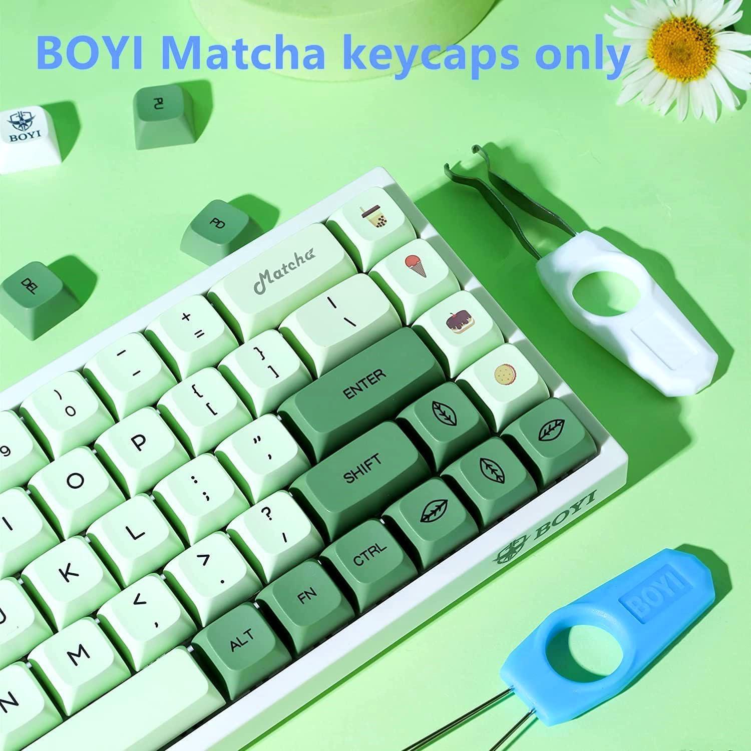 Conjunto de Teclas PBT Sublimadas BOYI Matcha 124 Teclas