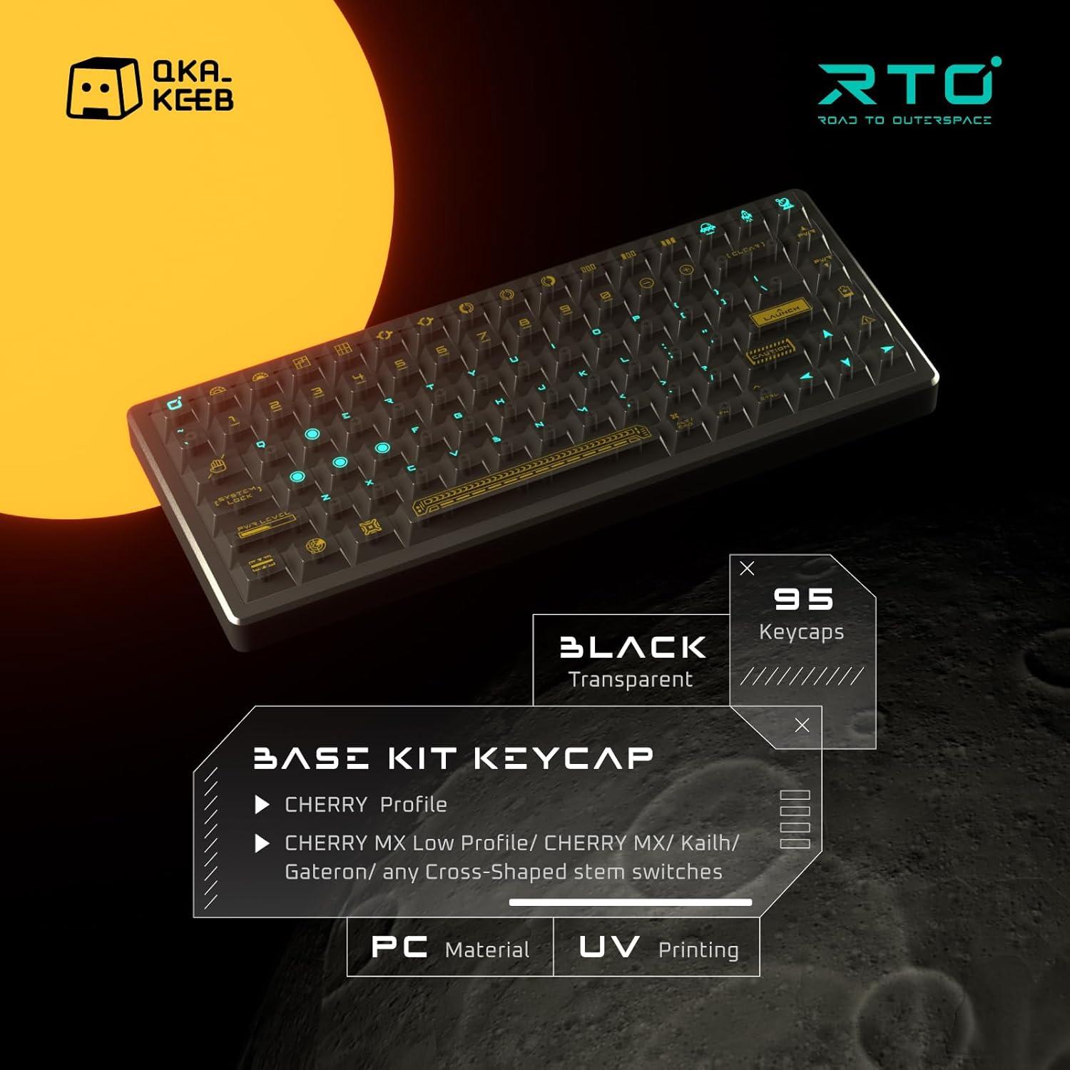 Conjunto de Teclas QKA KEEB RTO 95 Teclas Cherry PC Negro