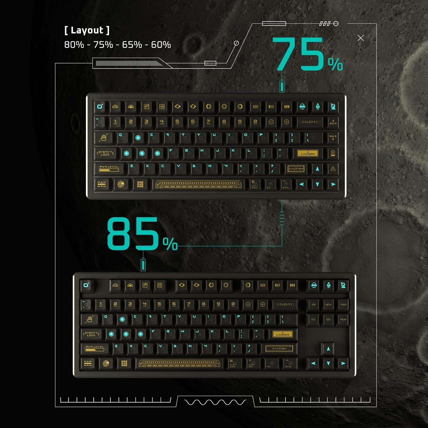 Conjunto de Teclas QKA KEEB RTO 95 Teclas Cherry PC Negro