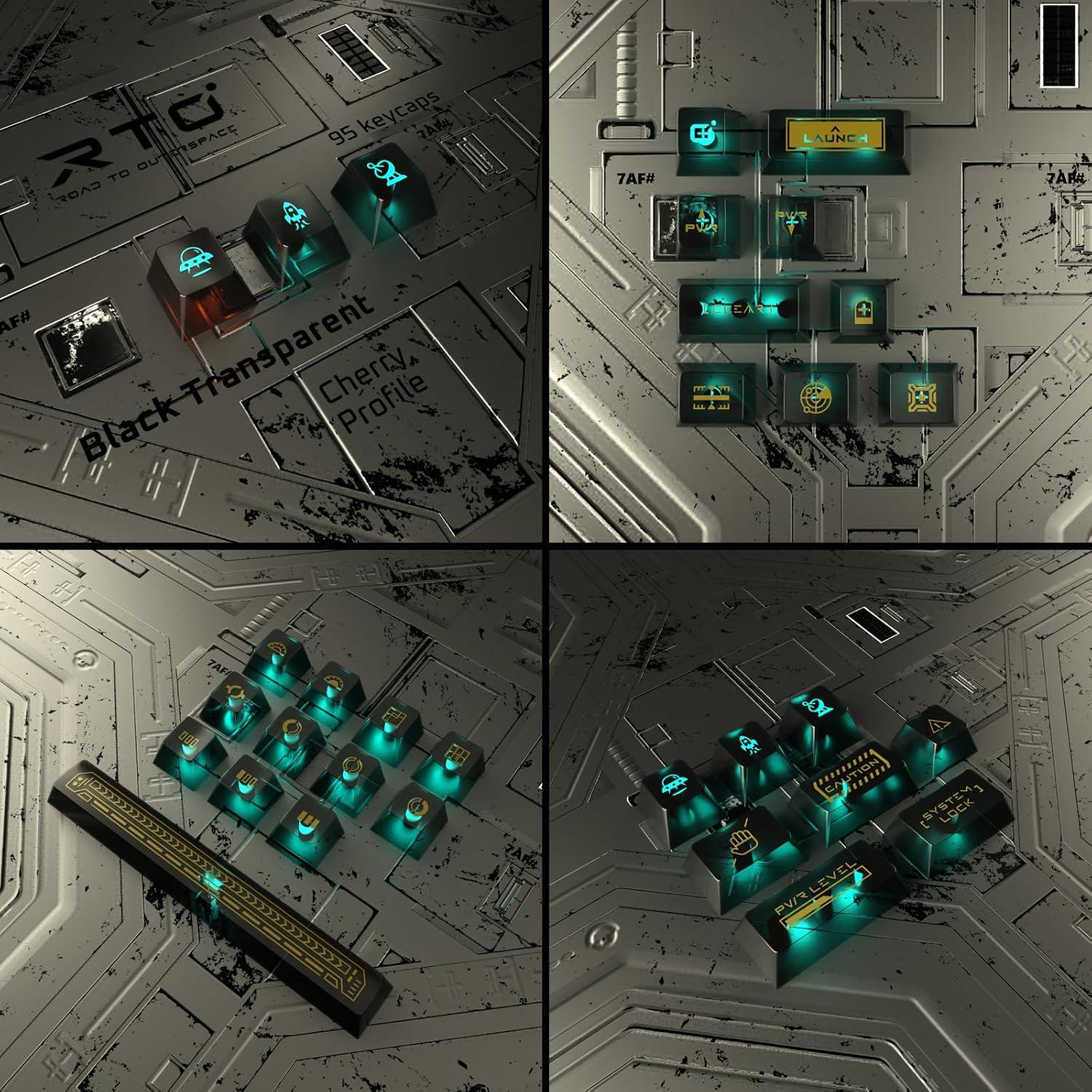 Conjunto de Teclas QKA KEEB RTO 95 Teclas Cherry PC Negro