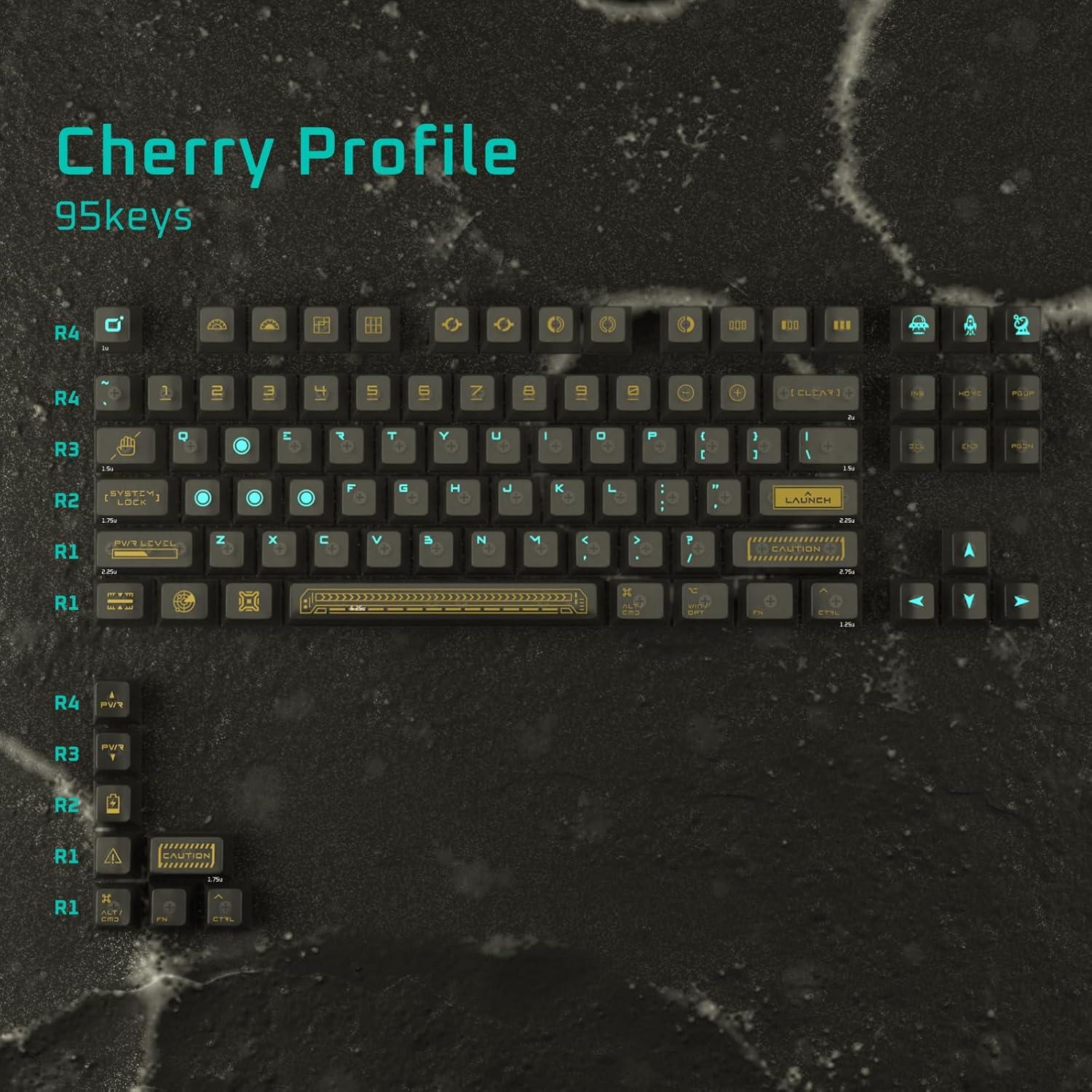 Conjunto de Teclas QKA KEEB RTO 95 Teclas Cherry PC Negro