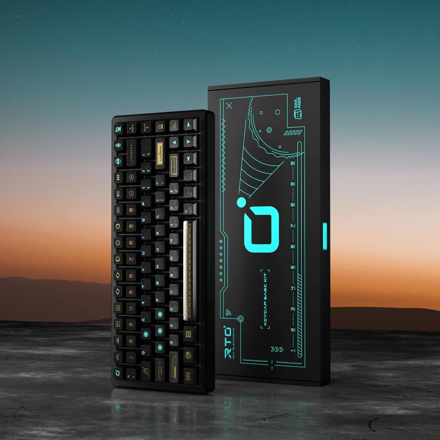 Conjunto de Teclas QKA KEEB RTO 95 Teclas Cherry PC Negro