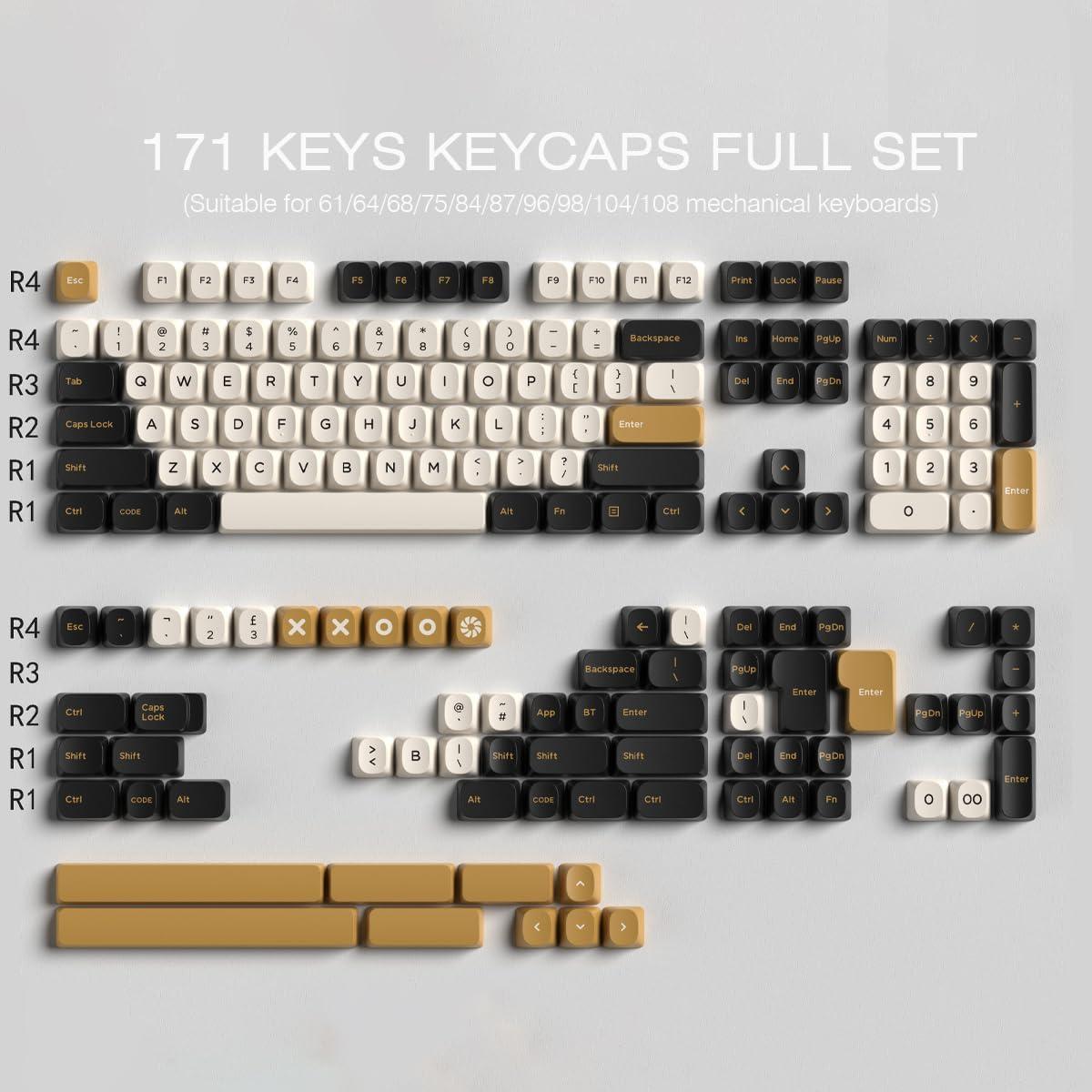 Conjunto de Teclas Mecánicas PBT Hyekit 172 Teclas Amarillo