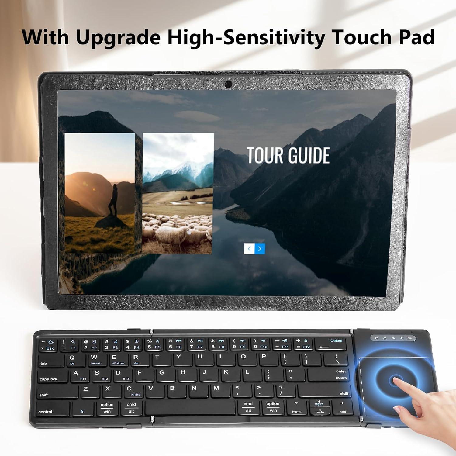 Teclado Bluetooth Plegable Inalámbrico MESWAO con Touchpad