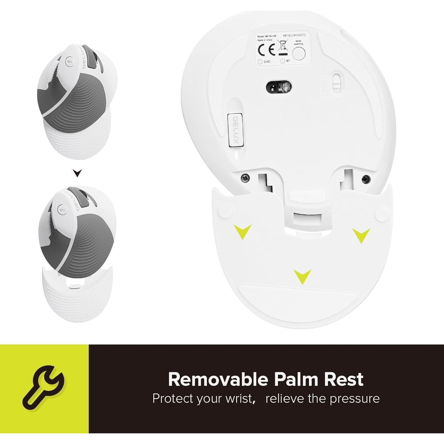 Combo Teclado Ergonómico Inalámbrico DeLUX y Ratón Vertical