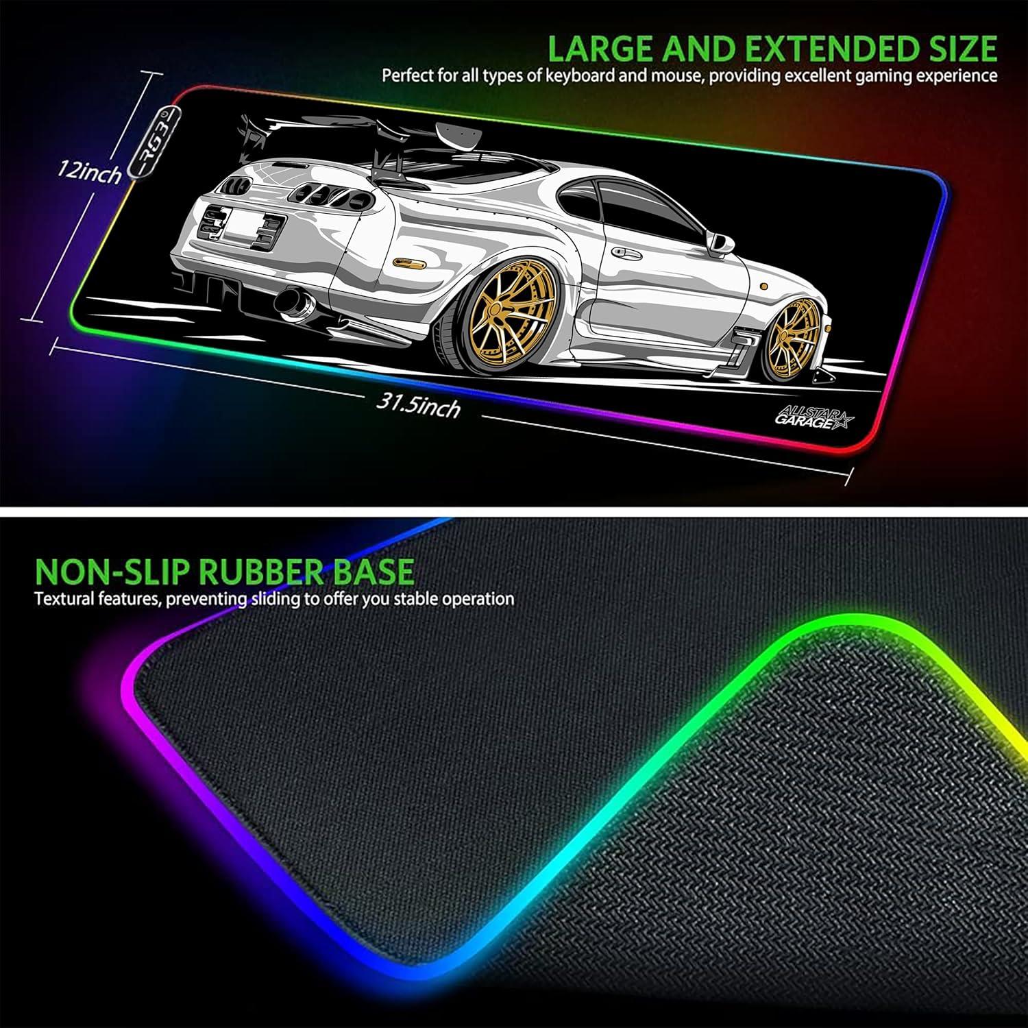 Alfombrilla de Ratón Gaming RGB AllstarGarage 80x30cm Antideslizante