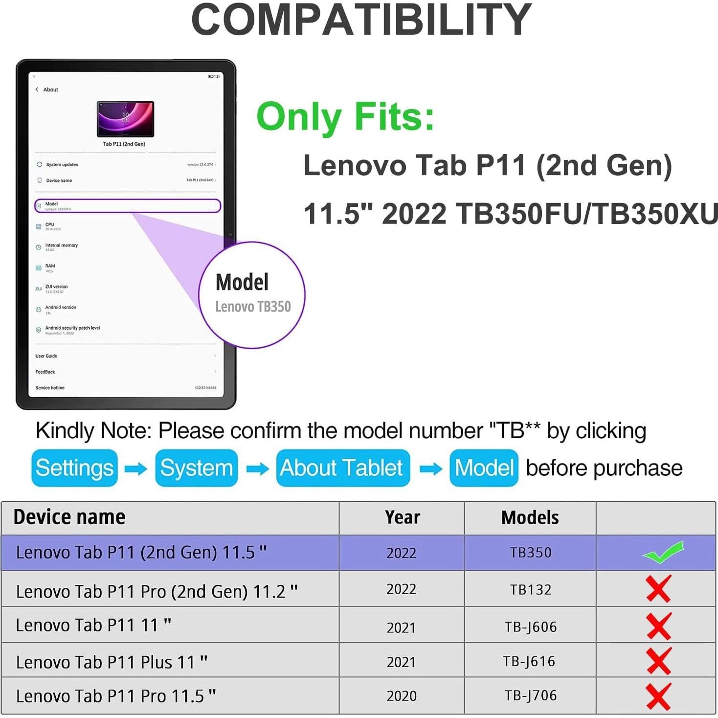 Funda de Teclado Lenovo Tab P11 2da Gen 11.5 Bluetooth